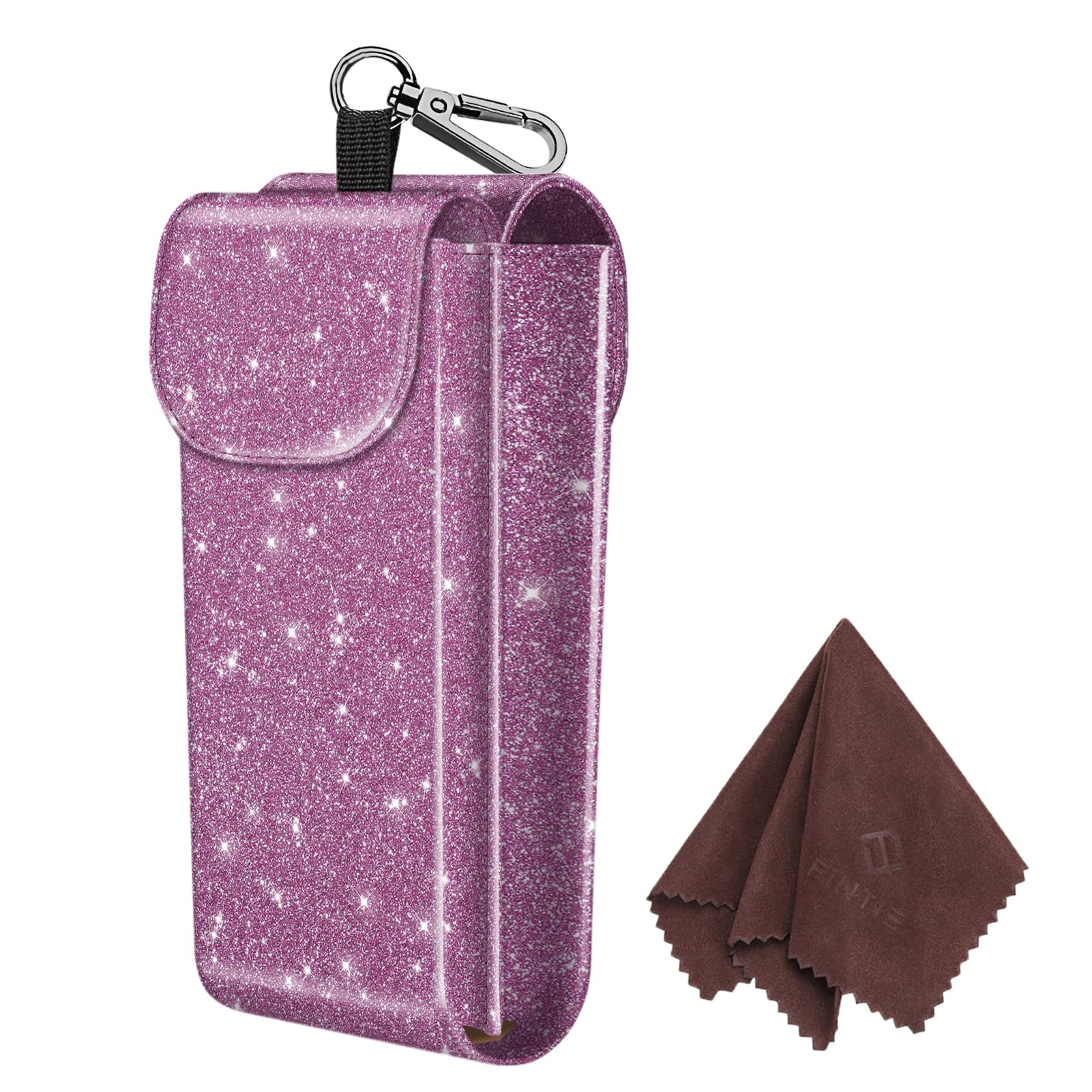 Foto 2 pulgar | Funda Doble Para Gafas Fintie Portátil De Piel Vegana, Color Morado - Venta Internacional.