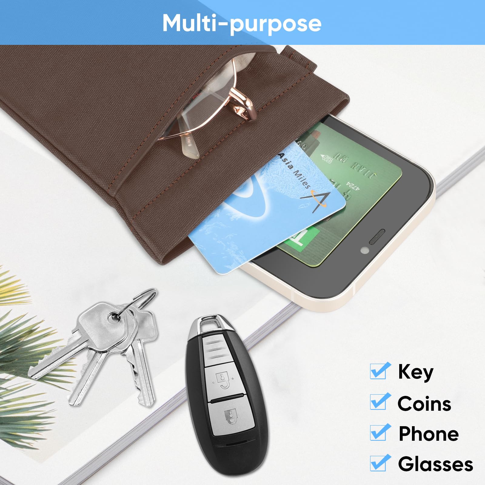 Foto 5 | Funda Para Gafas Fintie Double Con Correa De Transporte, Color Marrón - Venta Internacional.