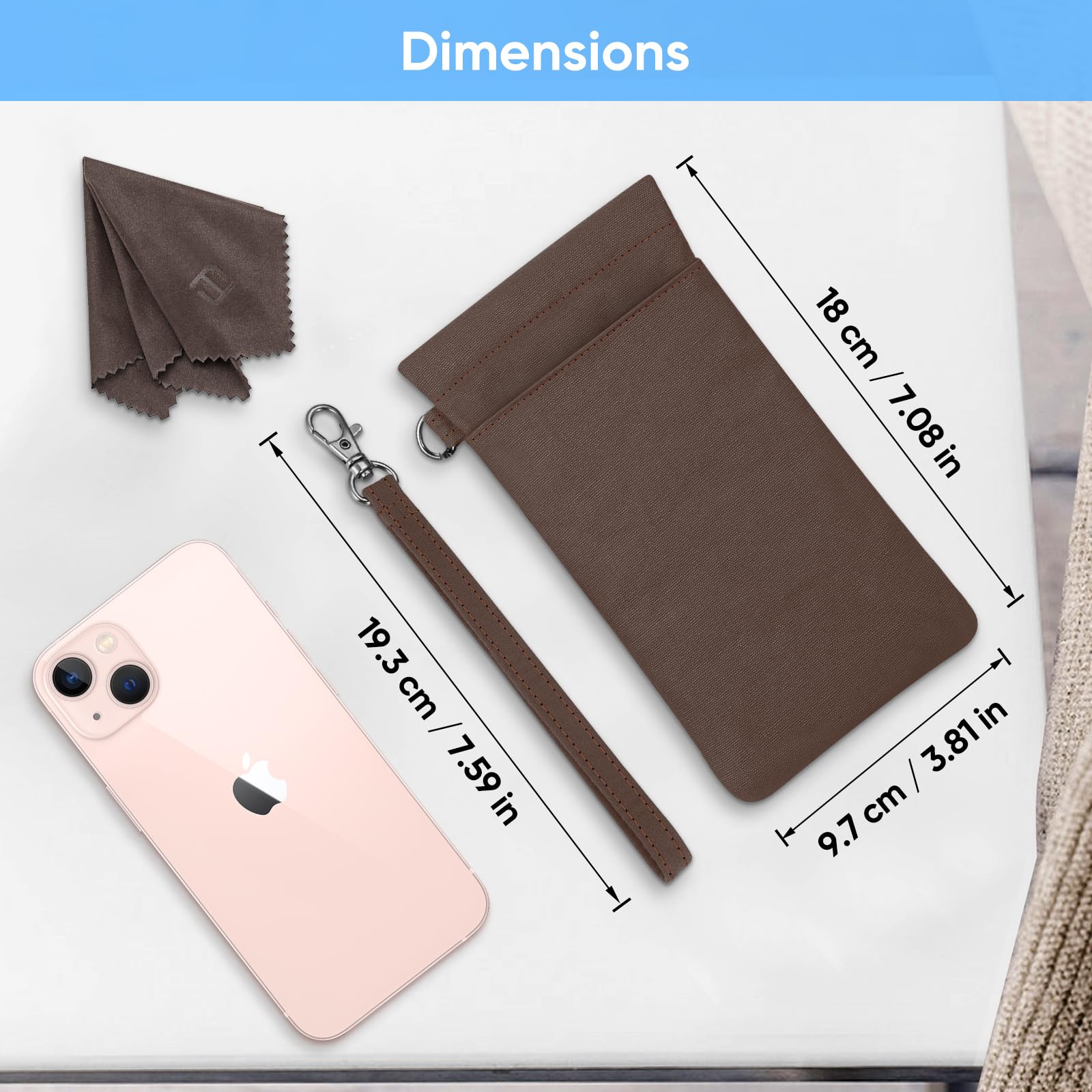 Foto 7 | Funda Para Gafas Fintie Double Con Correa De Transporte, Color Marrón - Venta Internacional.