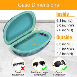 Foto 2 | Funda Para Gafas De Sol Fintie Hard Shell A Prueba De Golpes Con Mosquetón Azul - Venta Internacional.
