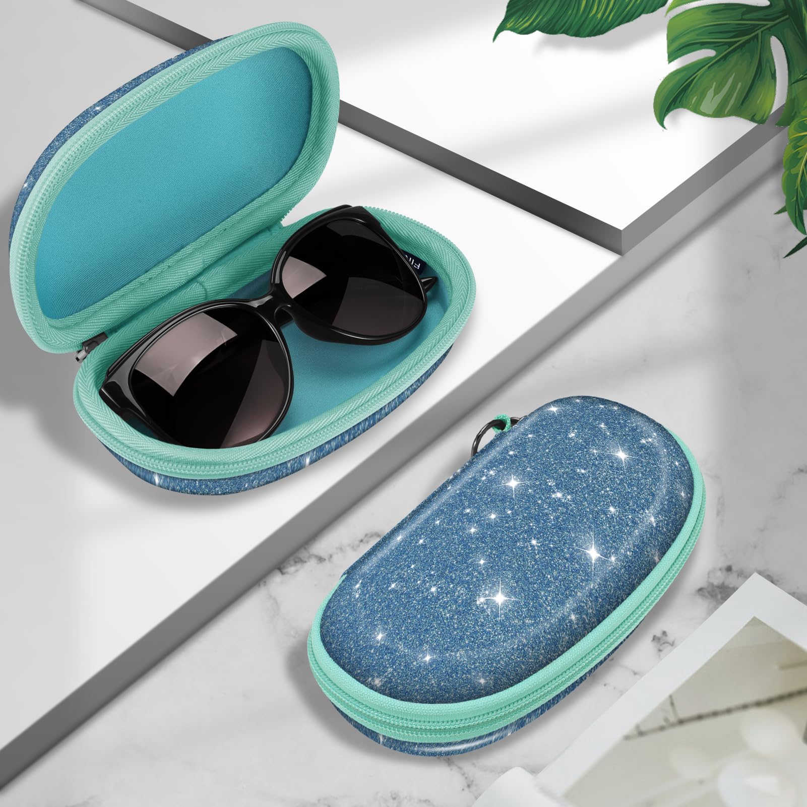 Foto 8 pulgar | Funda Para Gafas De Sol Fintie Hard Shell A Prueba De Golpes Con Mosquetón Azul - Venta Internacional.