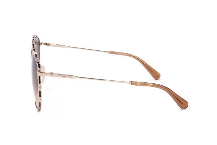 Foto 4 | Gafas De Sol Salvatore Ferragamo Sf 264 S 796 Oro-caramelo - Venta Internacional.