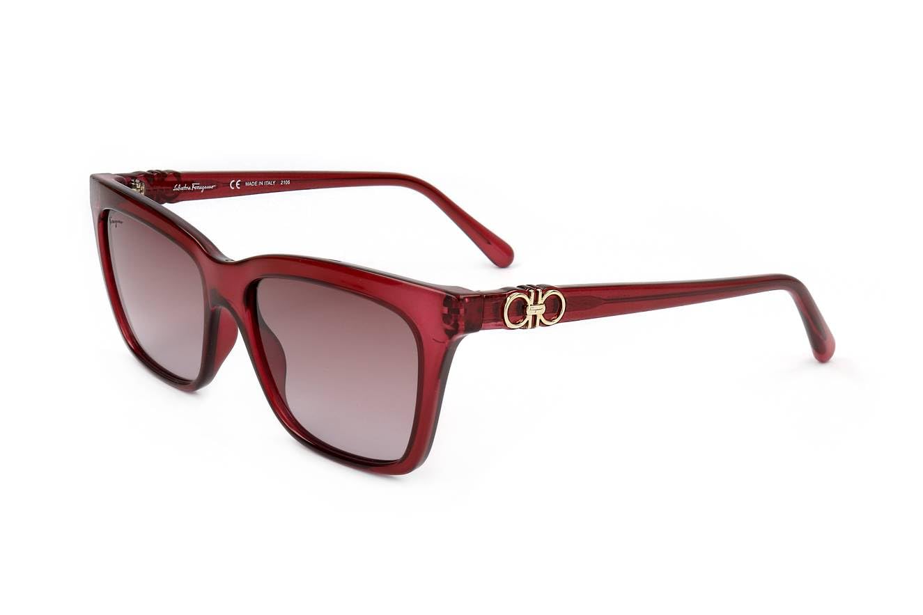 Foto 2 pulgar | Gafas De Sol Salvatore Ferragamo Sf1027s Crystal Wine Para Mujer - Venta Internacional.