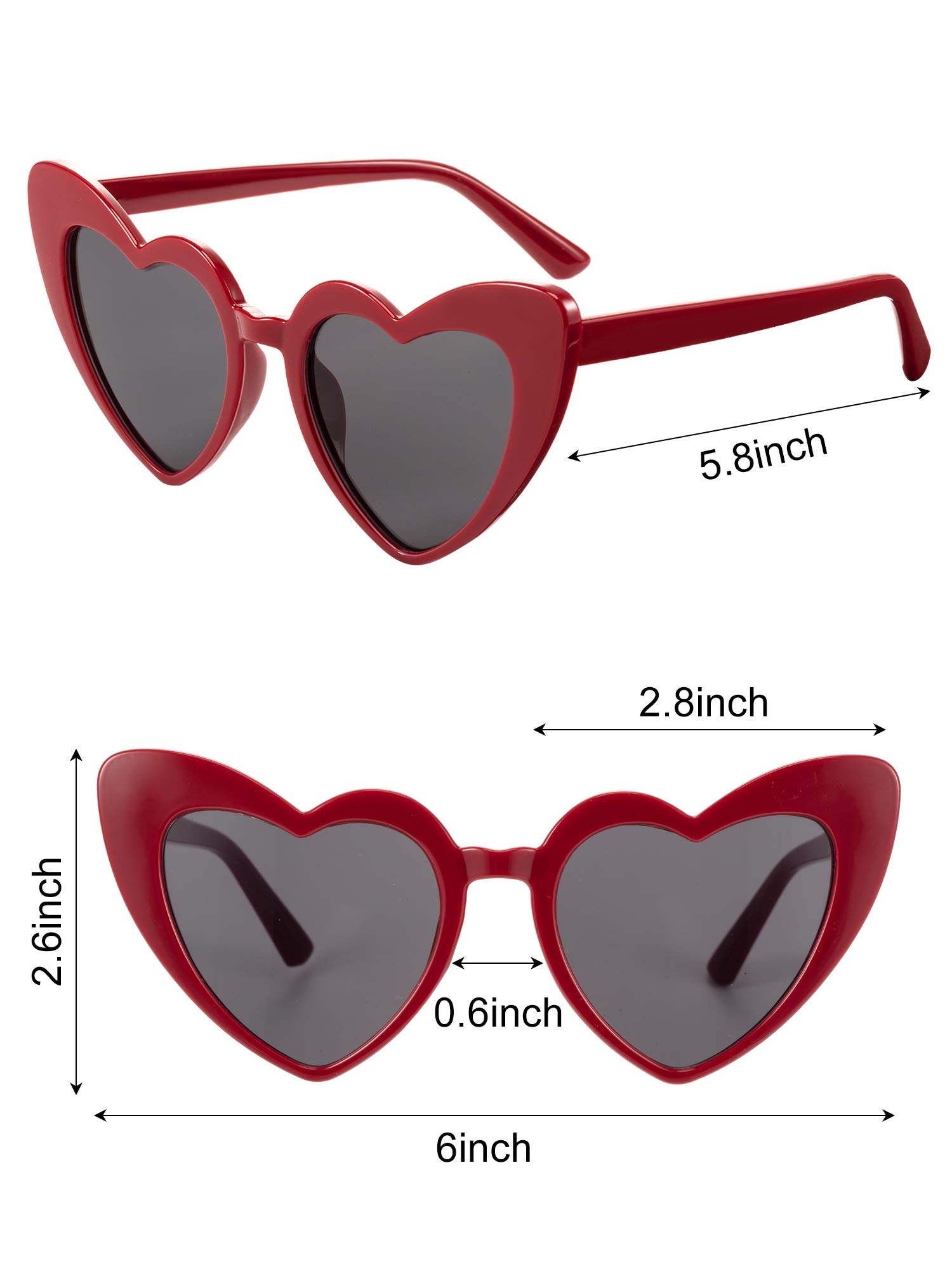 Foto 2 | Gafas De Sol Frienda En Forma De Corazón Con Forma De Ojo De Gato Vintage Con Bolsa De Tela - Venta Internacional.