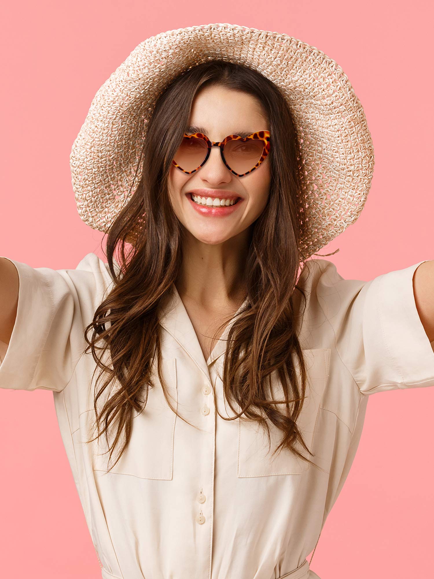Foto 4 pulgar | Gafas De Sol Frienda En Forma De Corazón Con Forma De Ojo De Gato Vintage Con Bolsa De Tela - Venta Internacional.