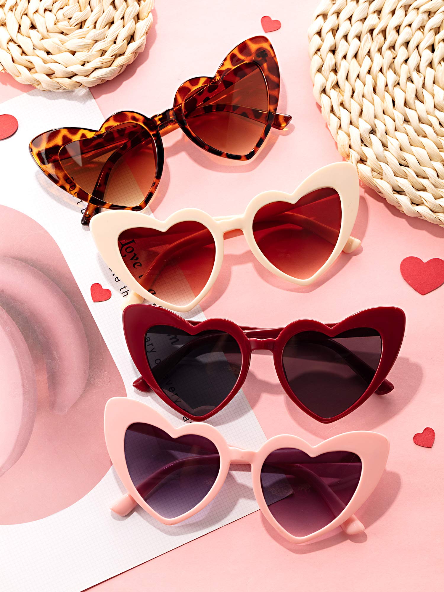 Foto 5 | Gafas De Sol Frienda En Forma De Corazón Con Forma De Ojo De Gato Vintage Con Bolsa De Tela - Venta Internacional.