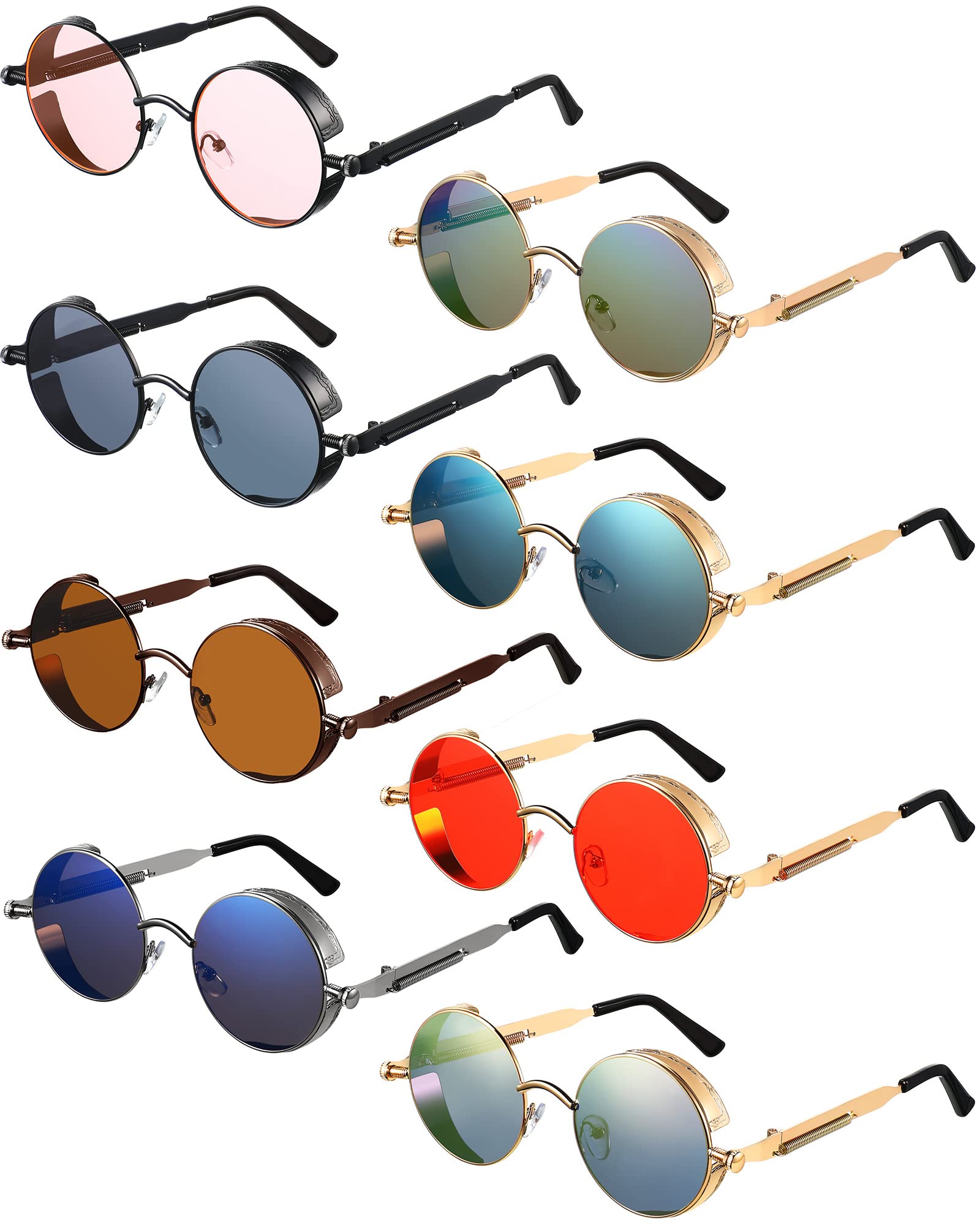 Foto 1 | Gafas De Sol Steampunk Coume Retro Góticas Con Montura Redonda De Metal - Venta Internacional.