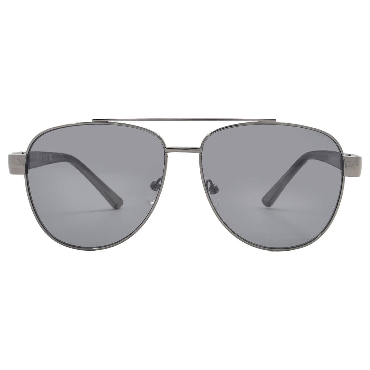 Foto 1 | Gafas de Sol Guess Shiny Gunmetal Smoke para Hombre - Venta Internacional