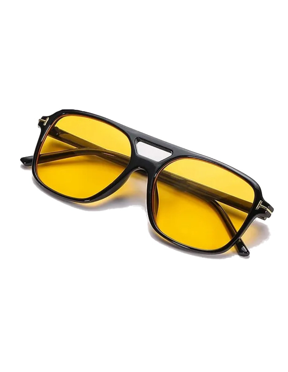 Foto 4 pulgar | Gafas De Sol Vintage Rectangulares Amarillo