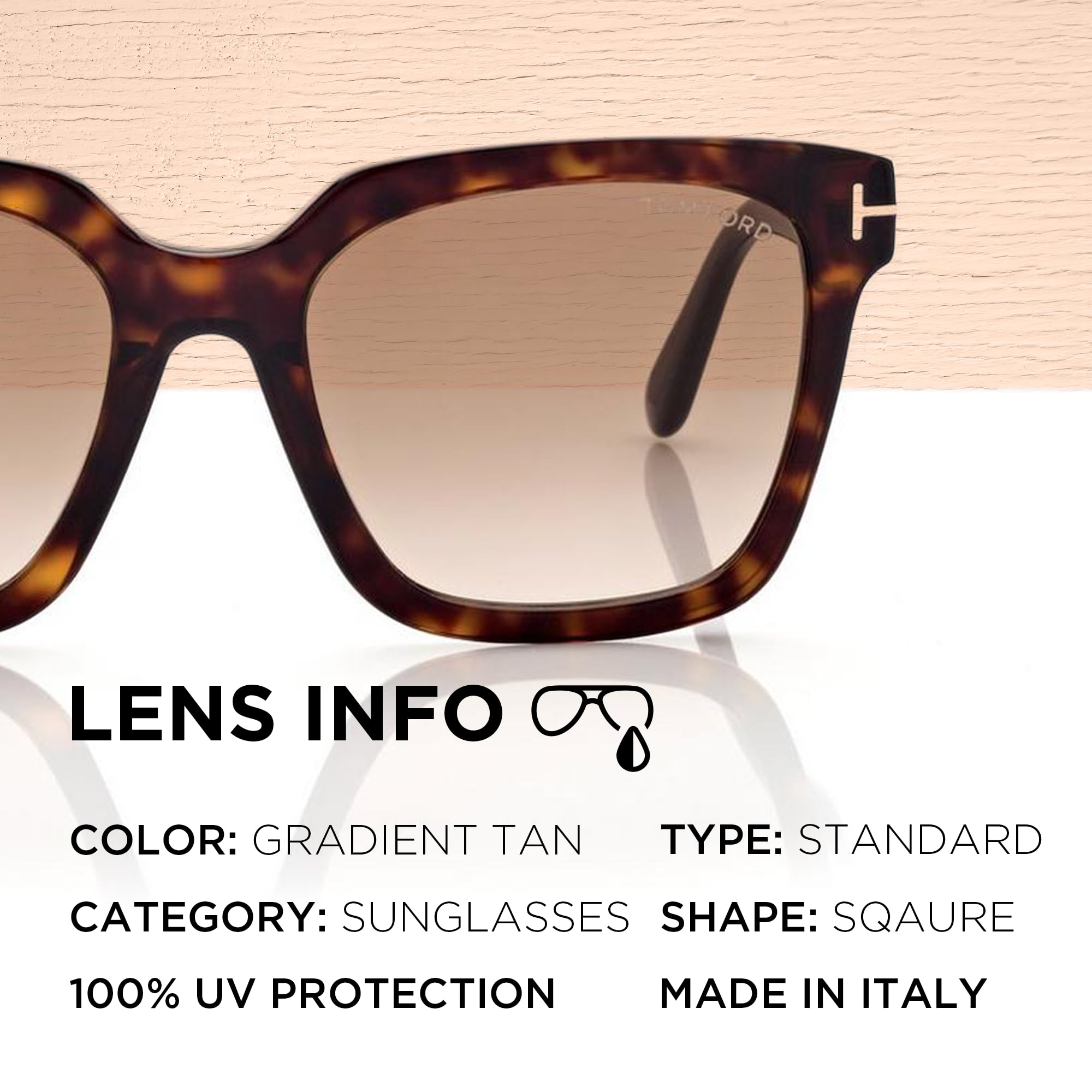 Foto 5 pulgar | Gafas De Sol Tom Ford Ft0952 Selby Con Forma Cuadrada De 55 Mm - Venta Internacional.