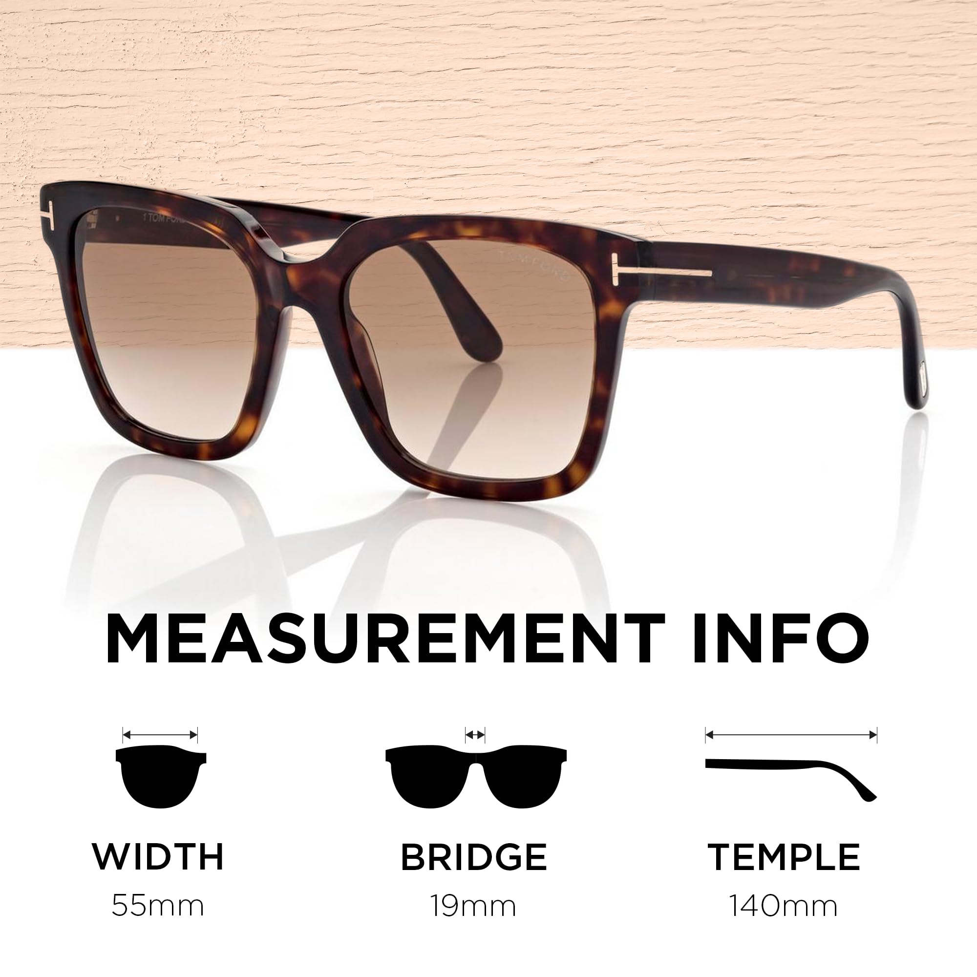 Foto 6 pulgar | Gafas De Sol Tom Ford Ft0952 Selby Con Forma Cuadrada De 55 Mm - Venta Internacional.