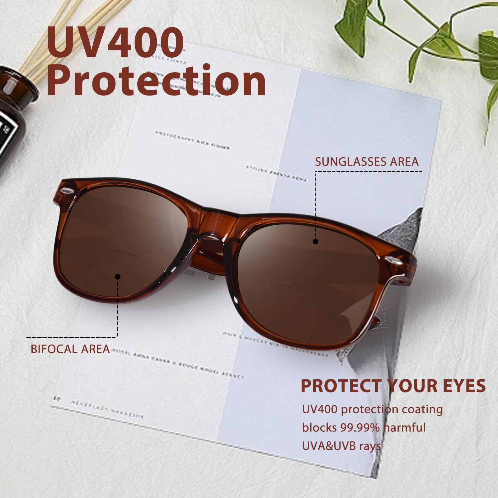 Foto 4 pulgar | Gafas De Sol Bifocales Fonhcoo Classic Sunglasses Readers Uv400 - Venta Internacional.