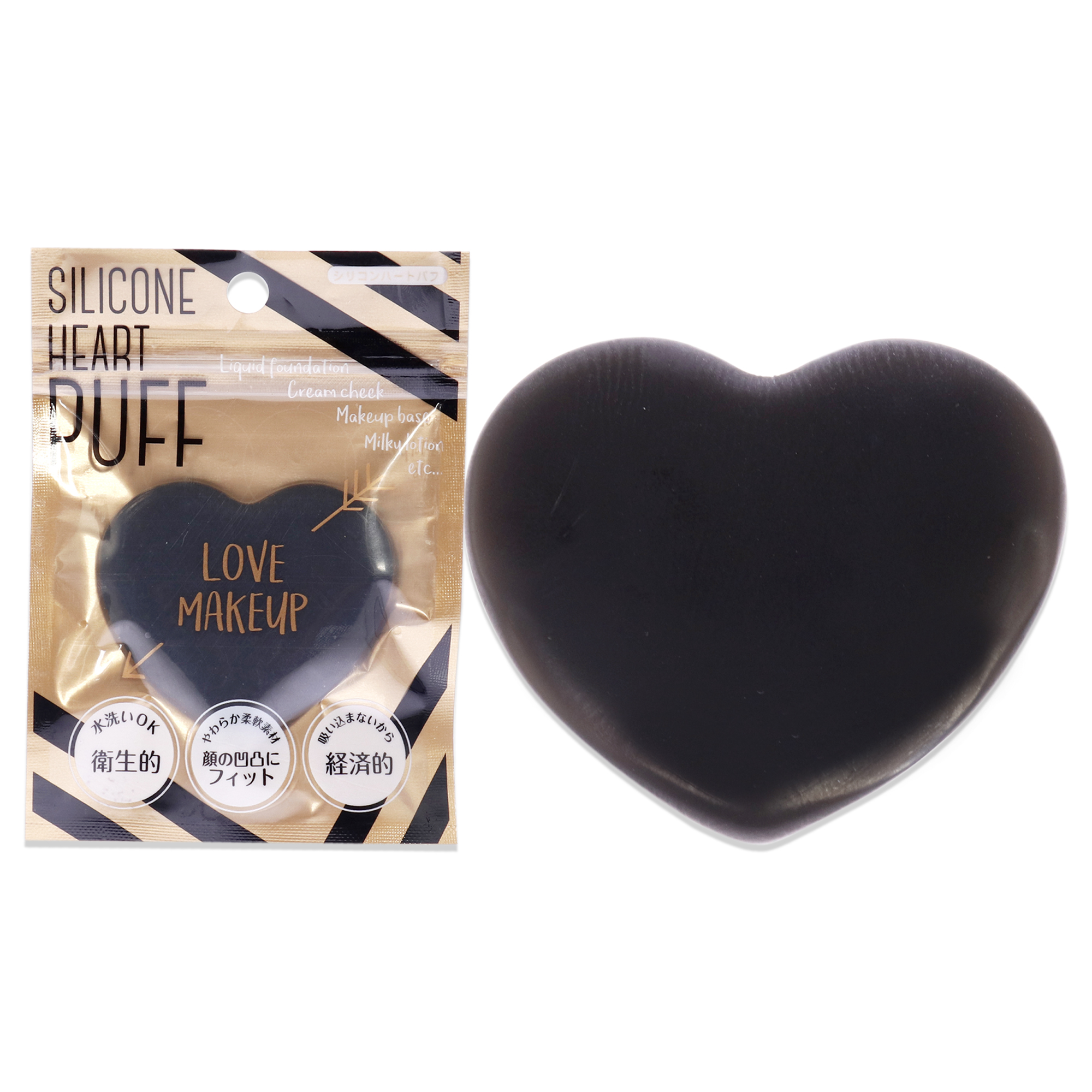 Foto 2 pulgar | Puff Sun Smile De Silicona Con Forma De Corazón Para Mujer, Color Negro, 1 Unidad - Venta Internacional.