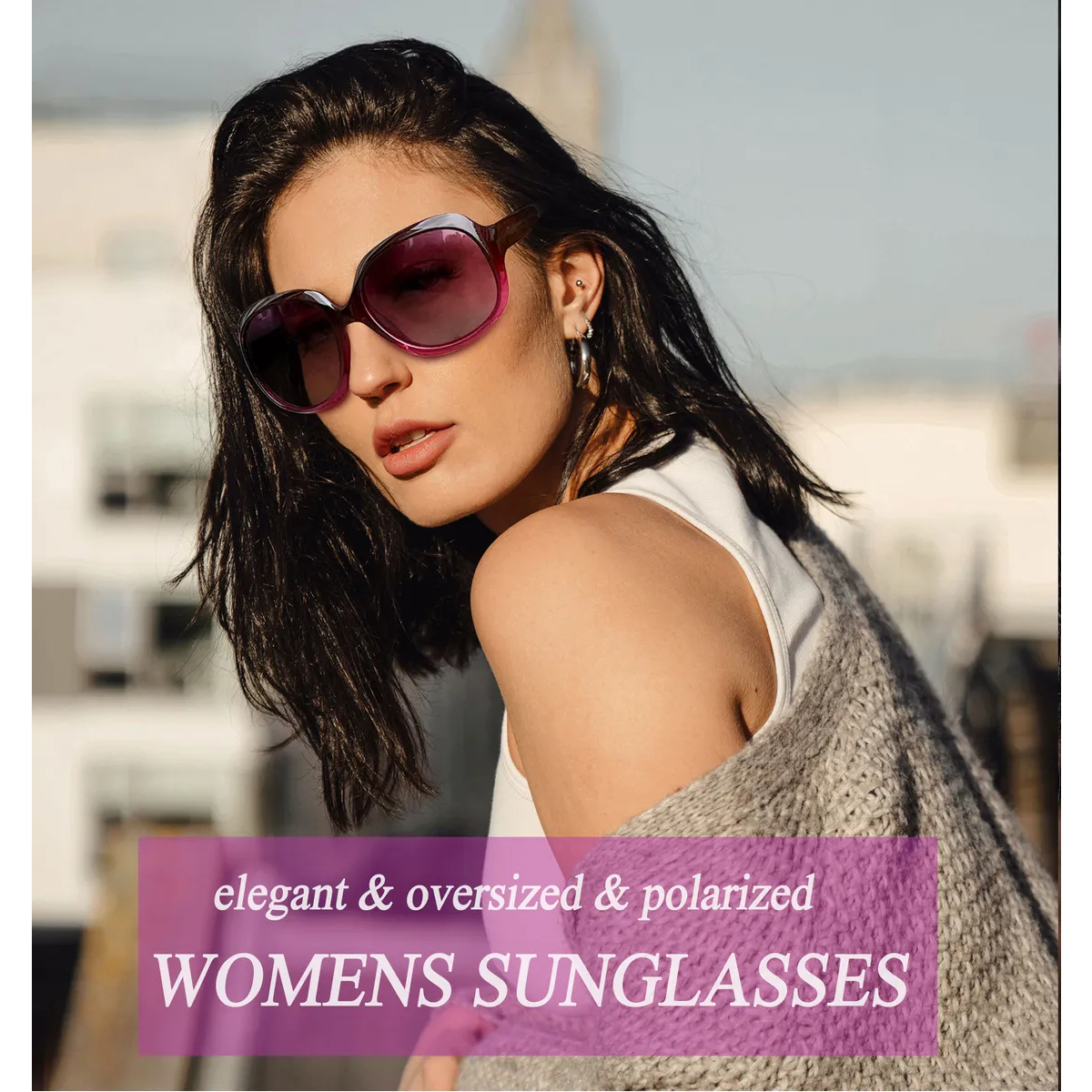 Foto 2 | Lentes De Sol Mujer Polarizados Dama Grandes Uv400 Eo Safe Imports Esi-19746 Multicolor