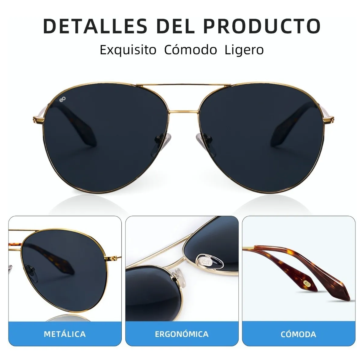 Foto 4 pulgar | Lentes De Sol Dama Polarizados Eo Safe Imports Esi-19706 Gris