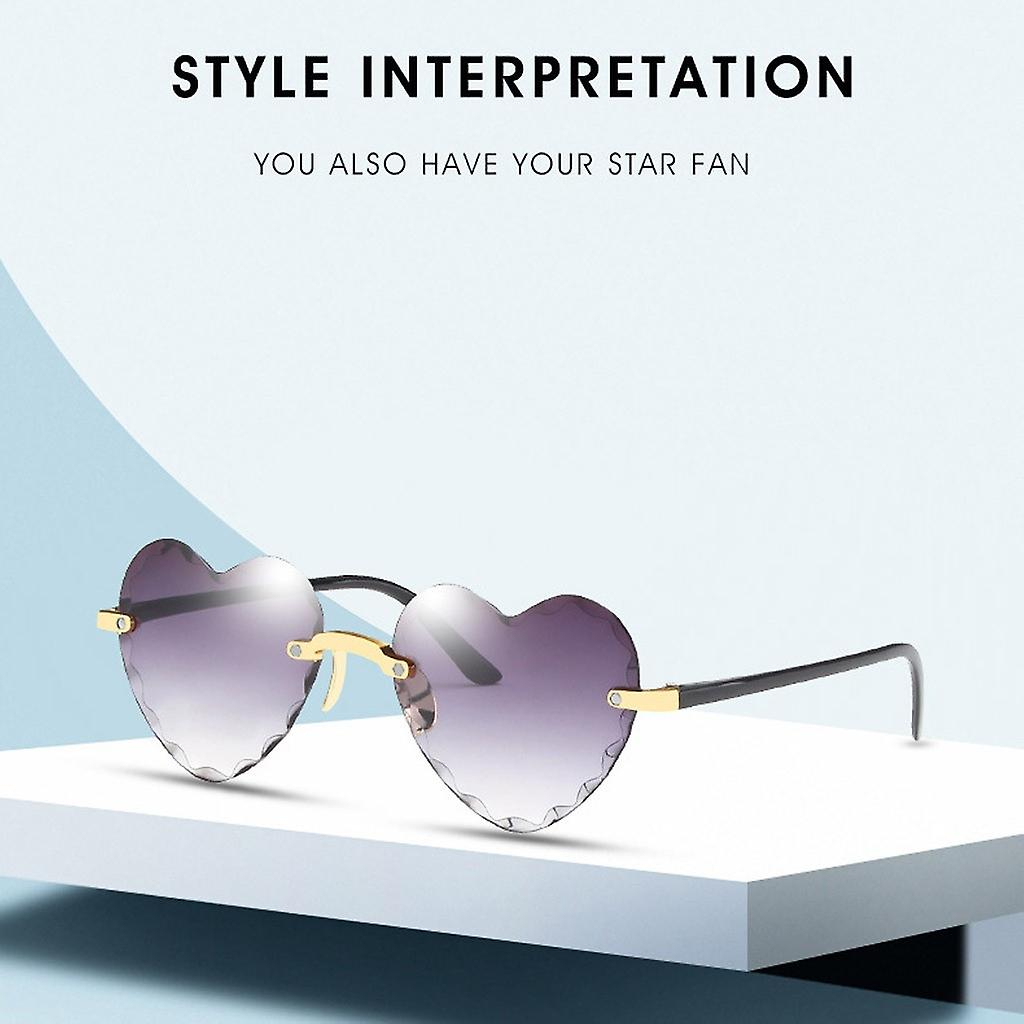 Foto 4 pulgar | Gafas De Sol Huoguo  Unisex  En Forma De Corazón  Sin Marco  A La Moda - Venta Internacional.