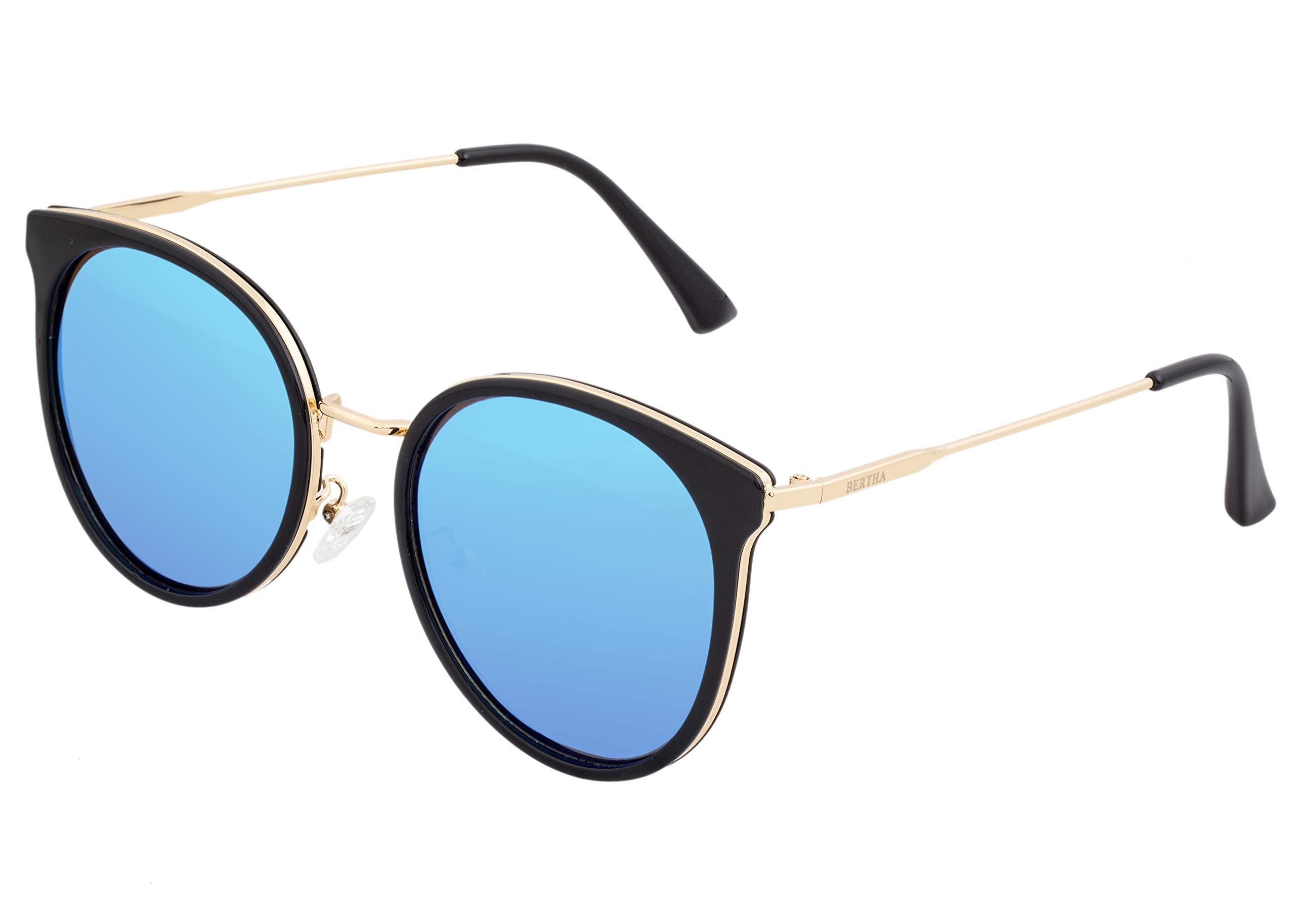 Foto 2 | Gafas De Sol Bertha Brsbr040bl Cat Eye Con Montura Metálica Polarizadas - Venta Internacional.
