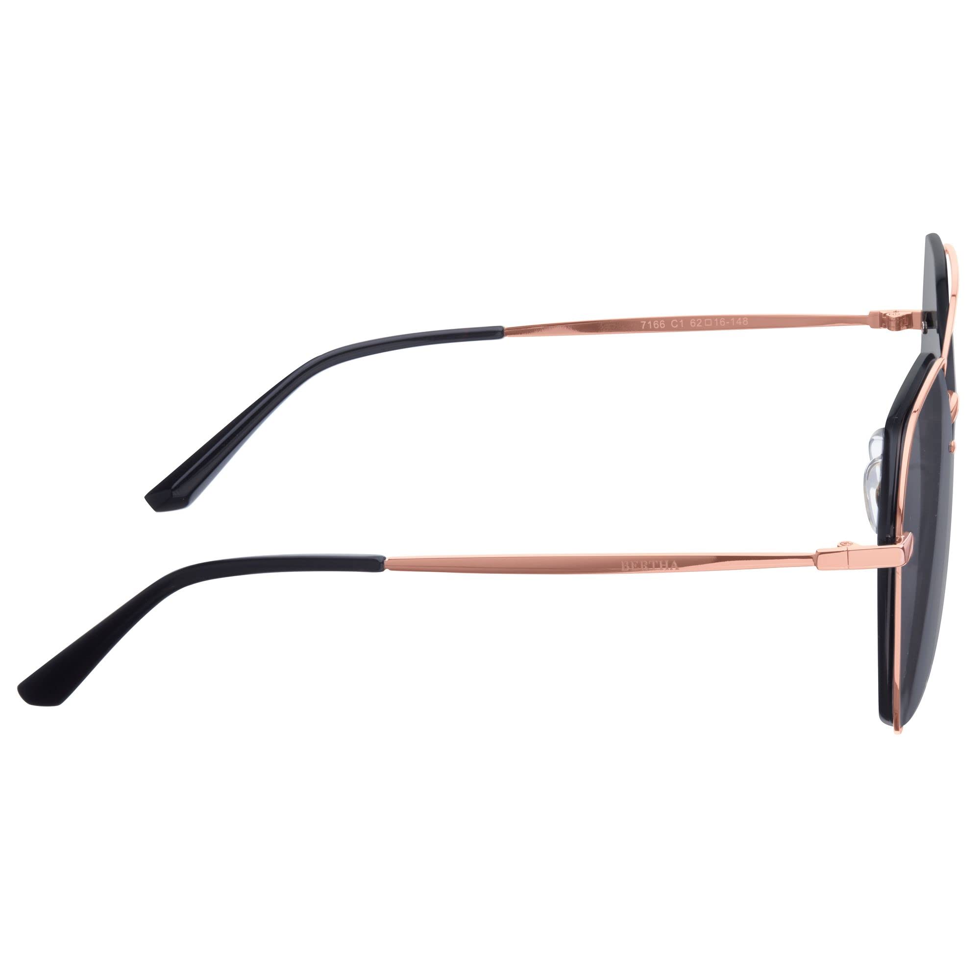 Foto 4 pulgar | Gafas De Sol Bertha Renata Con Montura En Oro Rosa/lente Negra De 61 Mm - Venta Internacional.