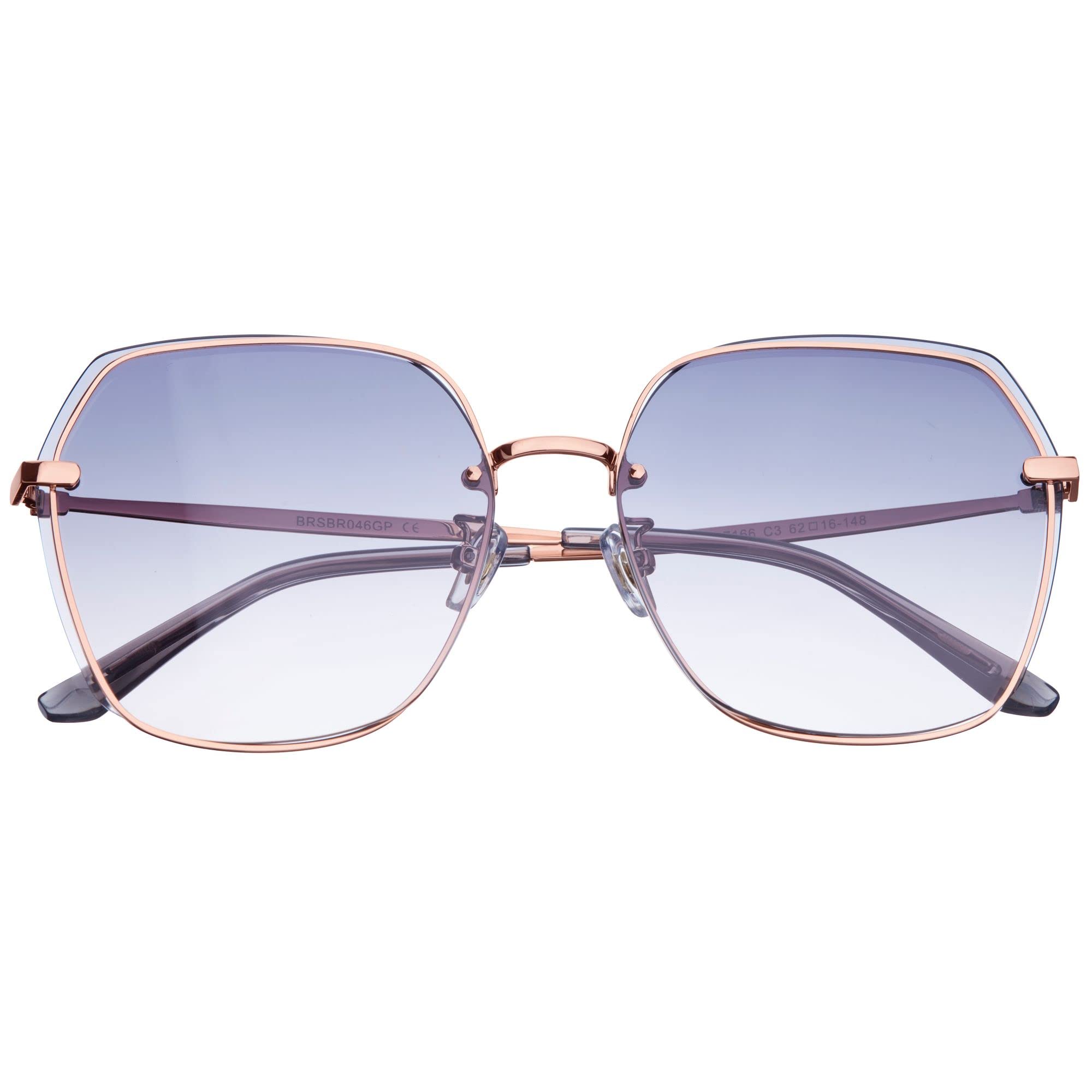 Foto 2 pulgar | Gafas De Sol Bertha Renata Con Montura En Oro Rosa Y Lente Morada De 61 Mm - Venta Internacional.