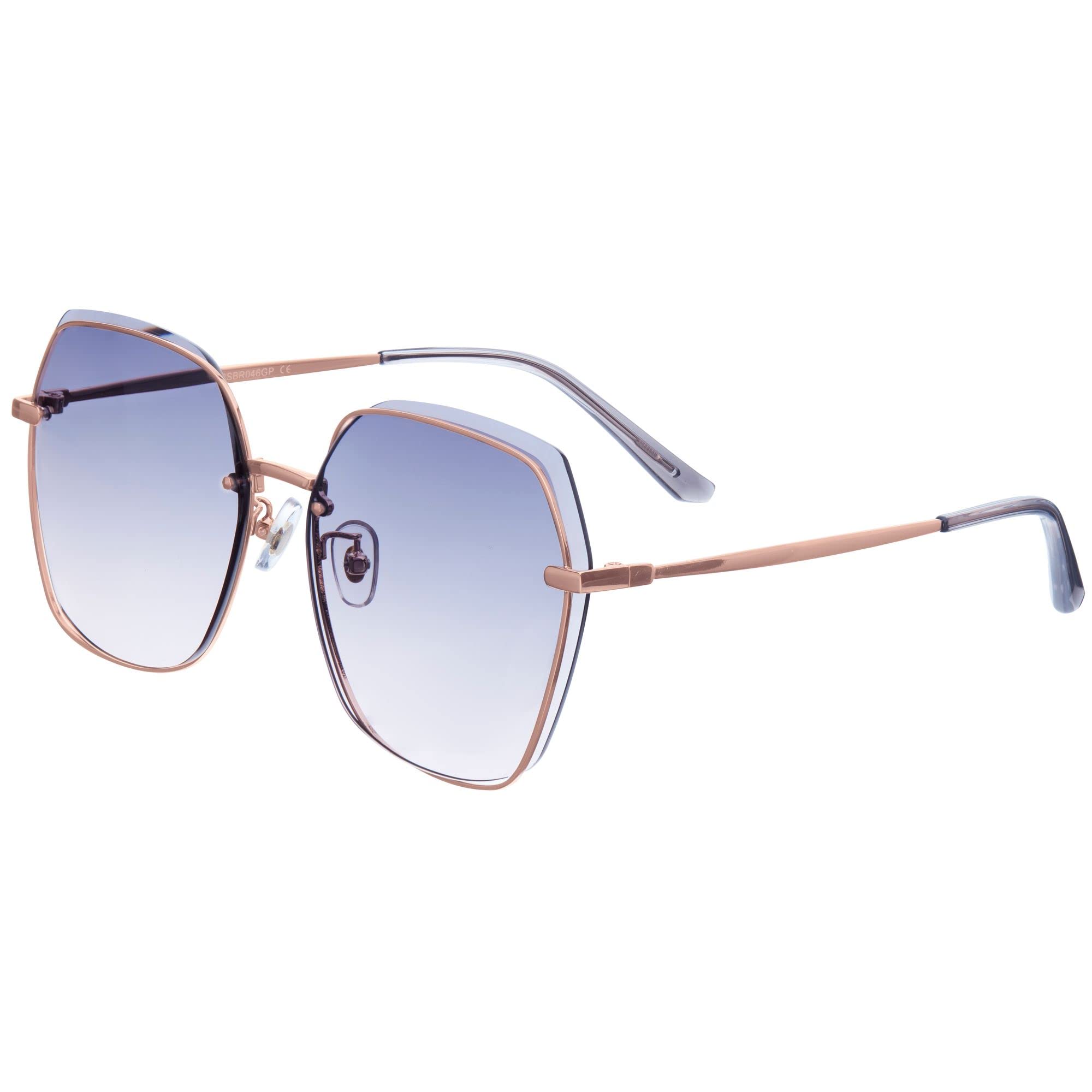 Foto 3 pulgar | Gafas De Sol Bertha Renata Con Montura En Oro Rosa Y Lente Morada De 61 Mm - Venta Internacional.