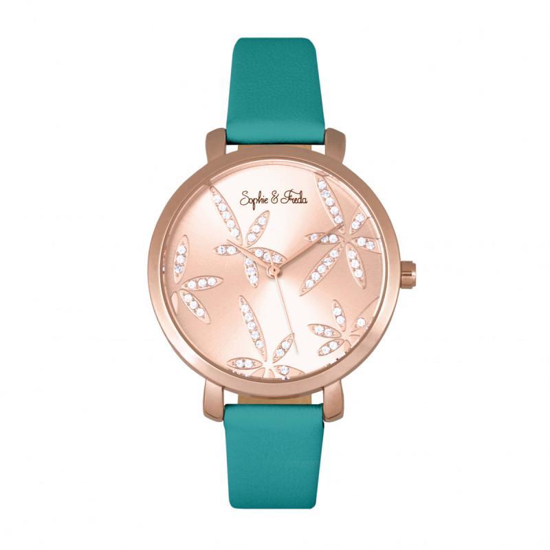 Foto 2 pulgar | Reloj Sophie & Freda Key West De Piel Con Cristales De Swarovski