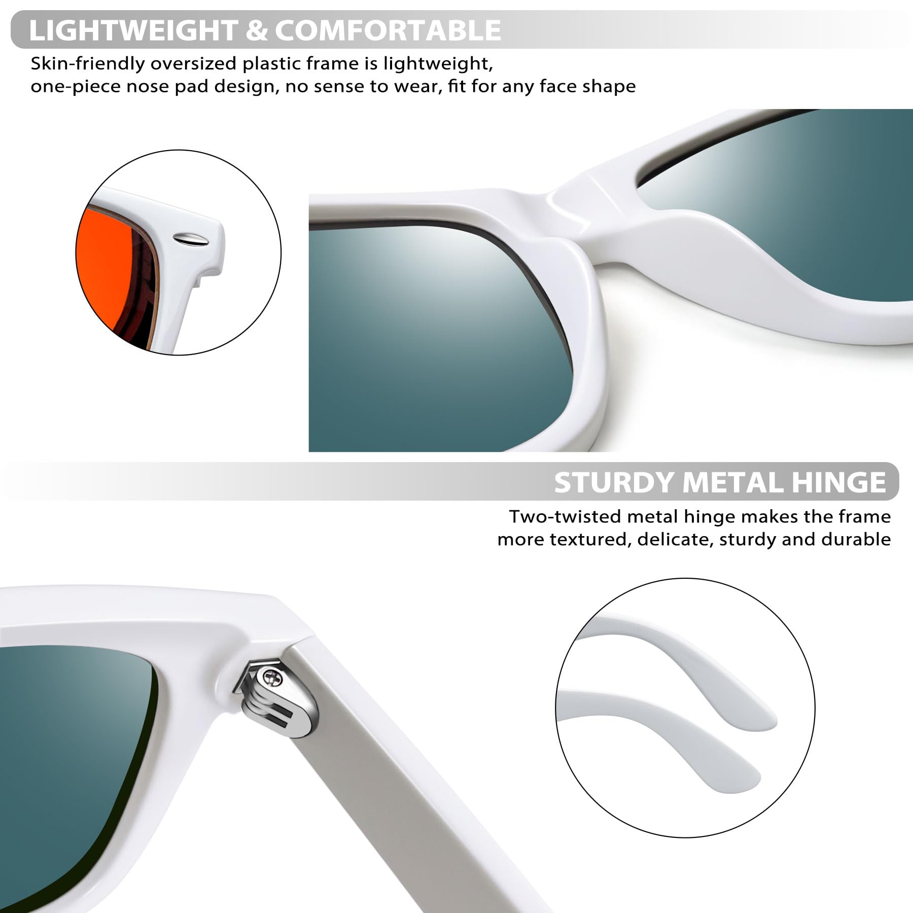 Foto 6 pulgar | Gafas De Sol Joopin Trendy Square Oversized Polarized Uv400 - Venta Internacional.