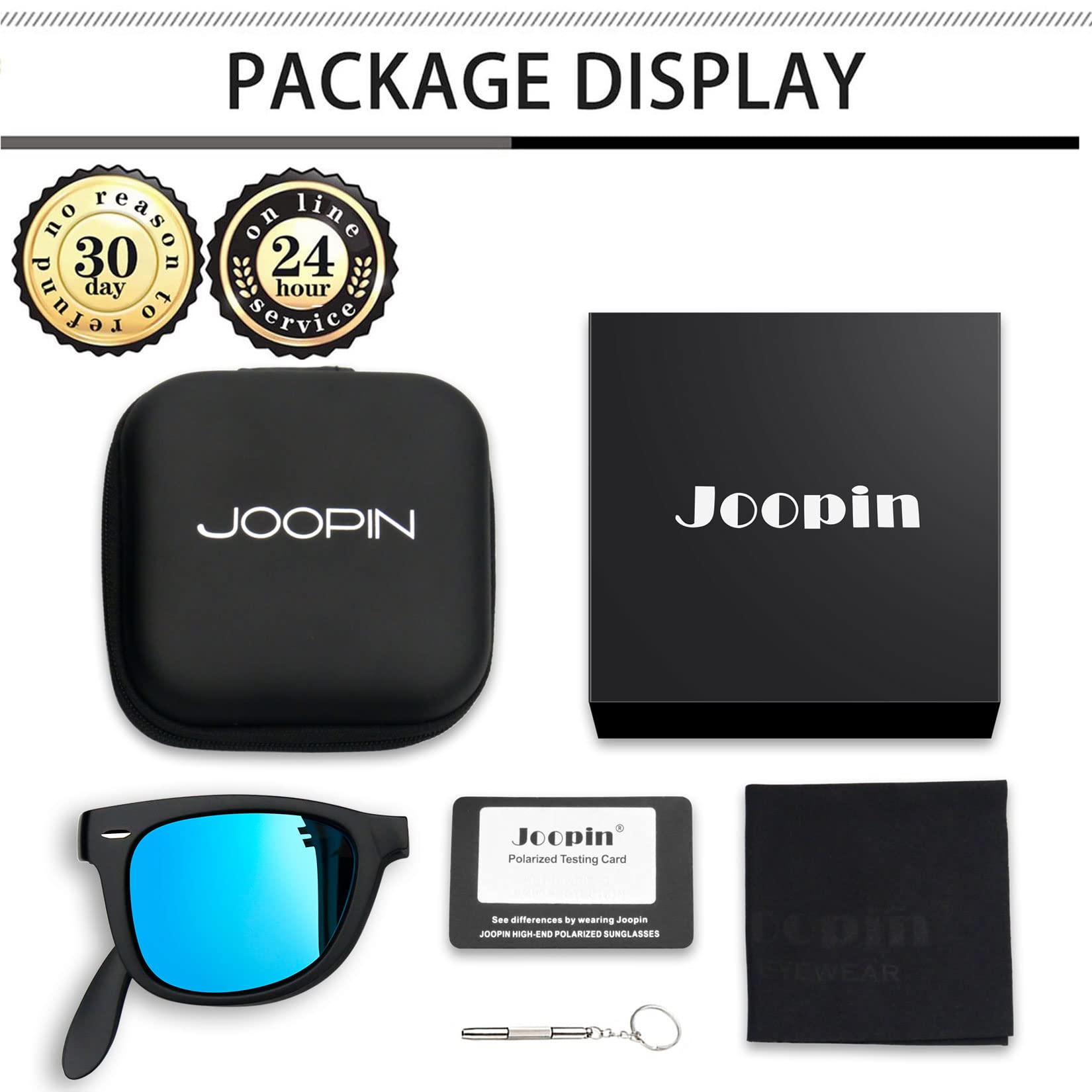 Foto 6 | Gafas De Sol Joopin Square  Plegables  Polarizadas  Uv400  Color Azul Espejo - Venta Internacional.