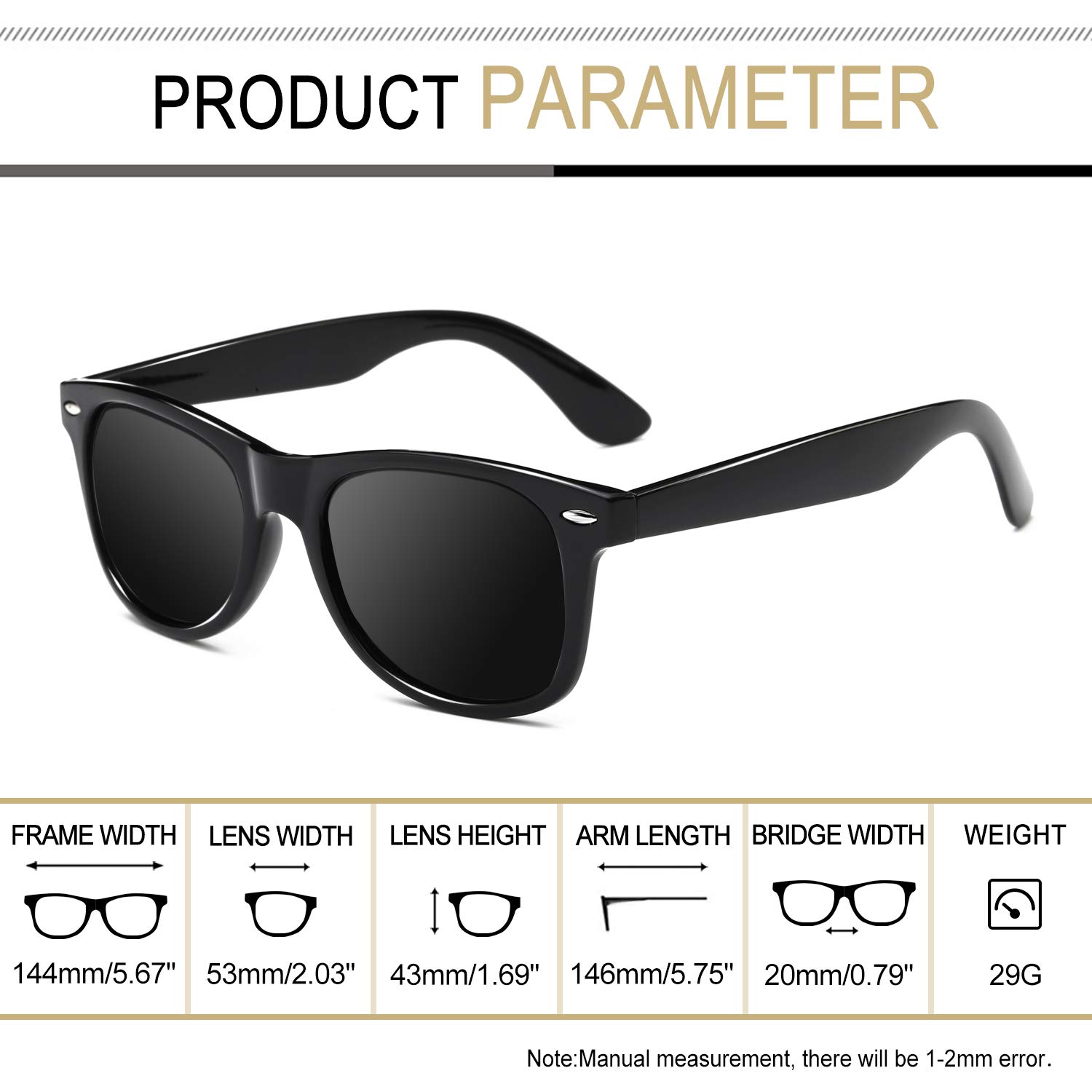 Foto 4 pulgar | Gafas De Sol Joopin Oversized Square Polarizadas Uv400 Unisex - Venta Internacional.
