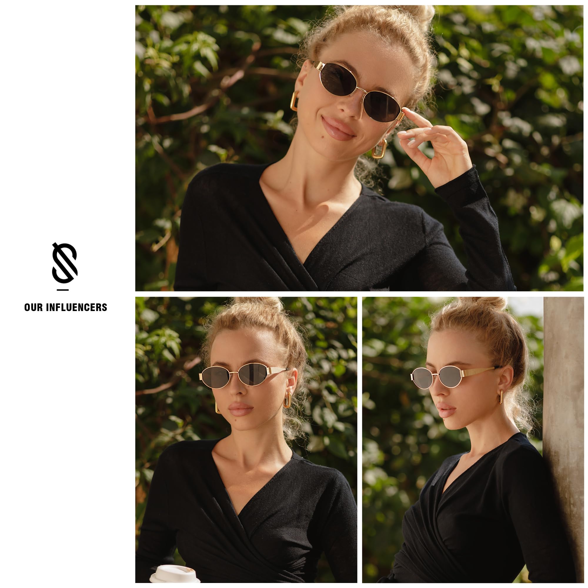 Foto 4 pulgar | Gafas De Sol Sojos Retro Oval Sj1217 Con Lente Dorada/marrón Claro - Venta Internacional.