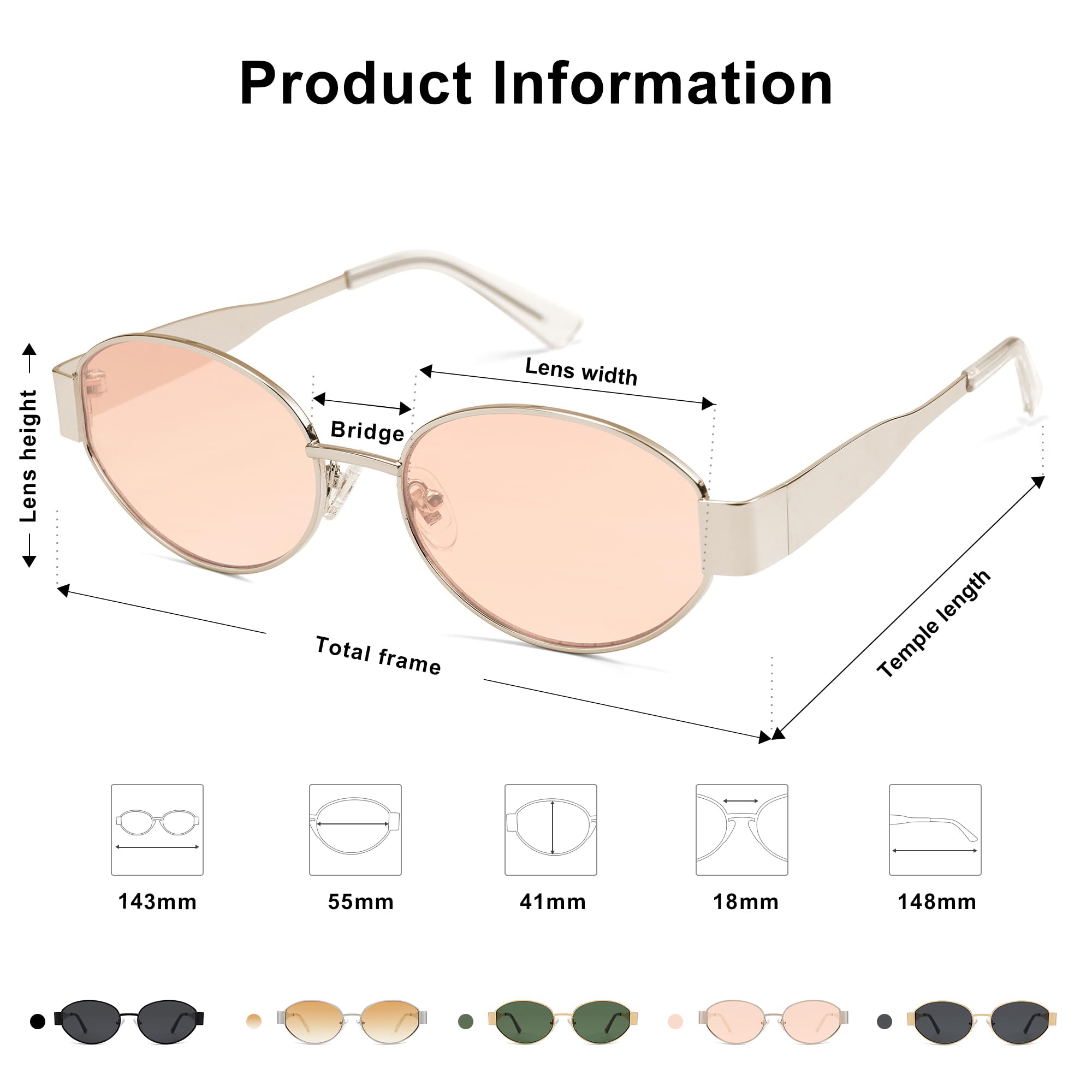Foto 5 | Gafas De Sol Sojos Retro Oval Sj1217 Con Lente Dorada/marrón Claro - Venta Internacional.