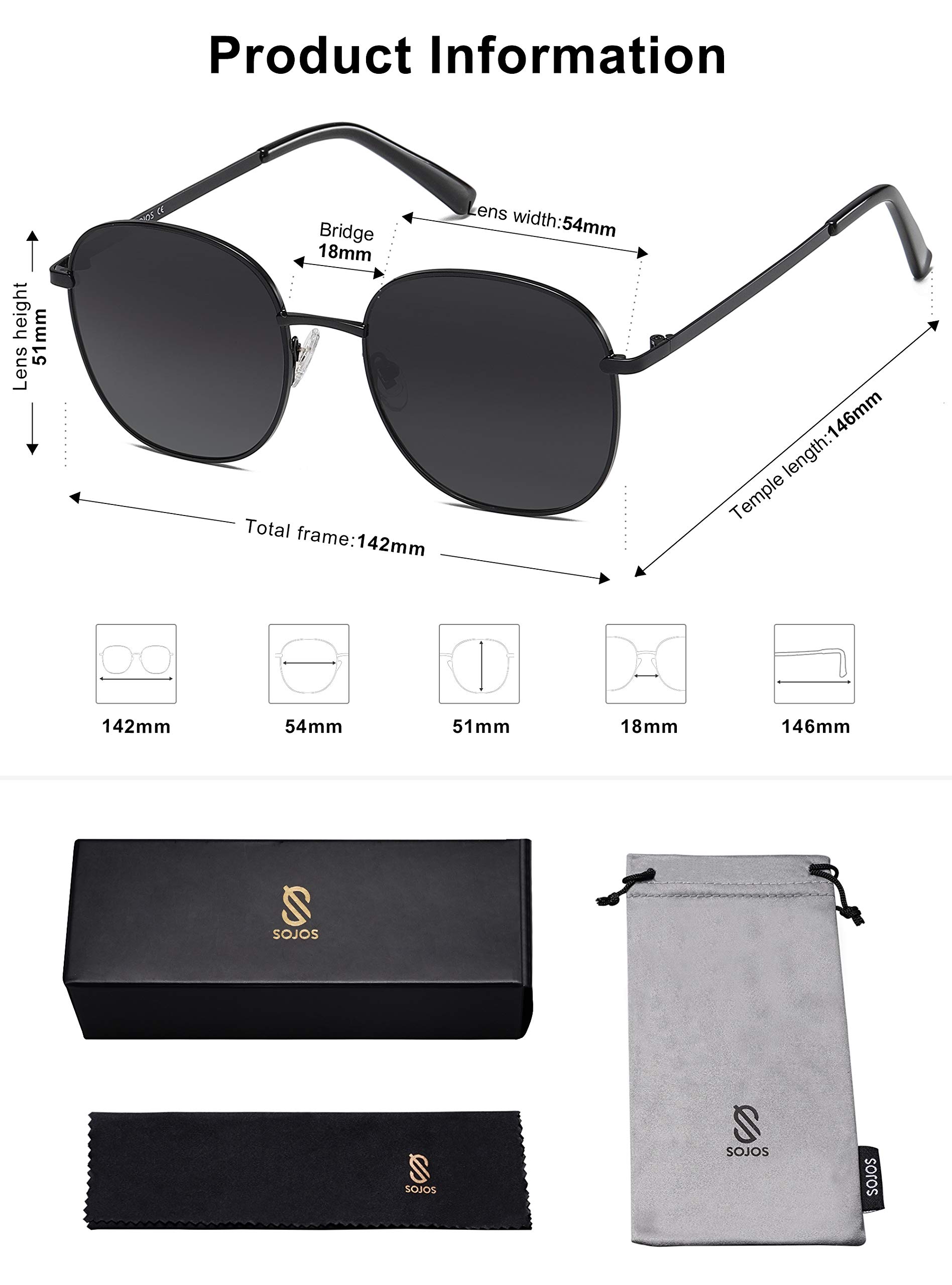 Foto 6 pulgar | Gafas De Sol Sojos Classic Square Para Mujer Y Hombre Sj1137 - Venta Internacional.