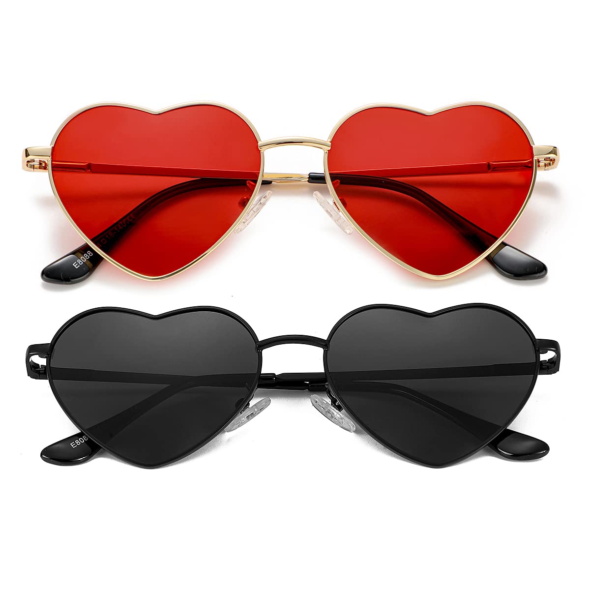 Foto 1 | Gafas De Sol Jovakit Polarized Heart Para Mujer Dorado/rojo+negro/gris - Venta Internacional.