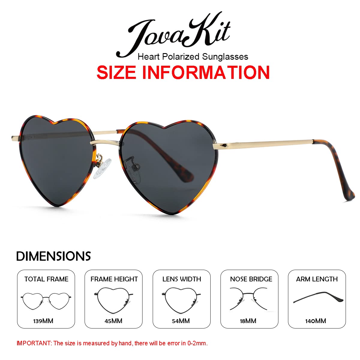 Foto 4 pulgar | Gafas De Sol Jovakit Polarized Heart Para Mujer En Forma De Tortuga Y Gris - Venta Internacional.