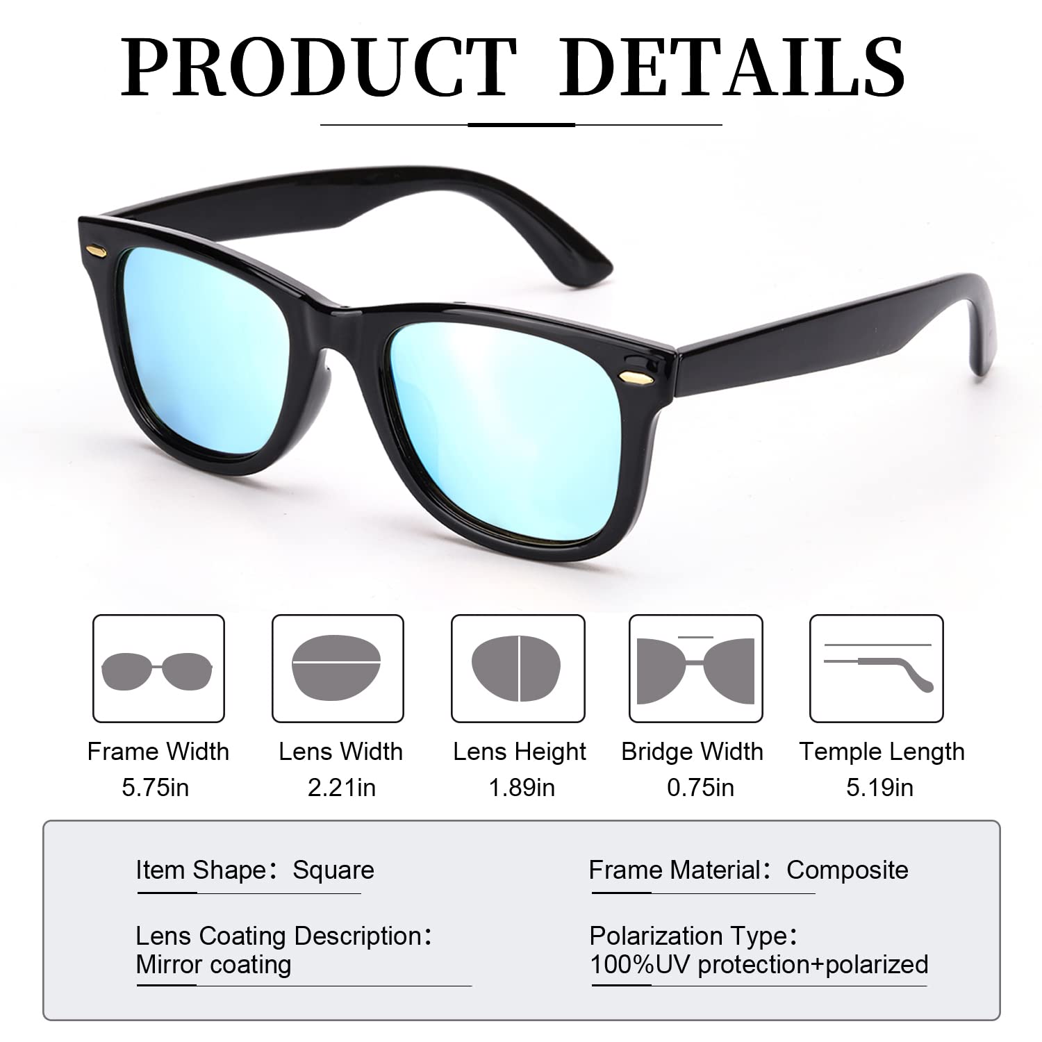 Foto 7 pulgar | Gafas De Sol Myiaur Classic Para Mujer Polarizadas Con Protección Uv400 - Venta Internacional.