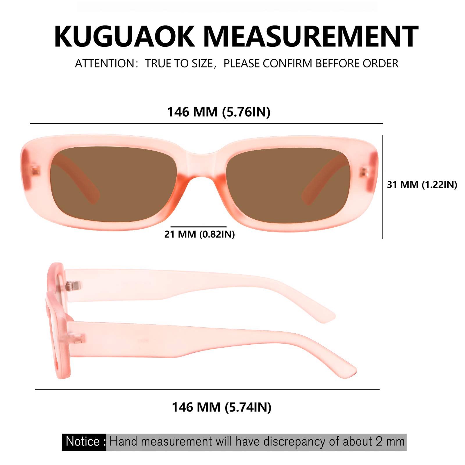 Foto 8 pulgar | Gafas De Sol Kuguaok Retro Rectangle Uv400 Para Mujeres Y Hombres - Venta Internacional.