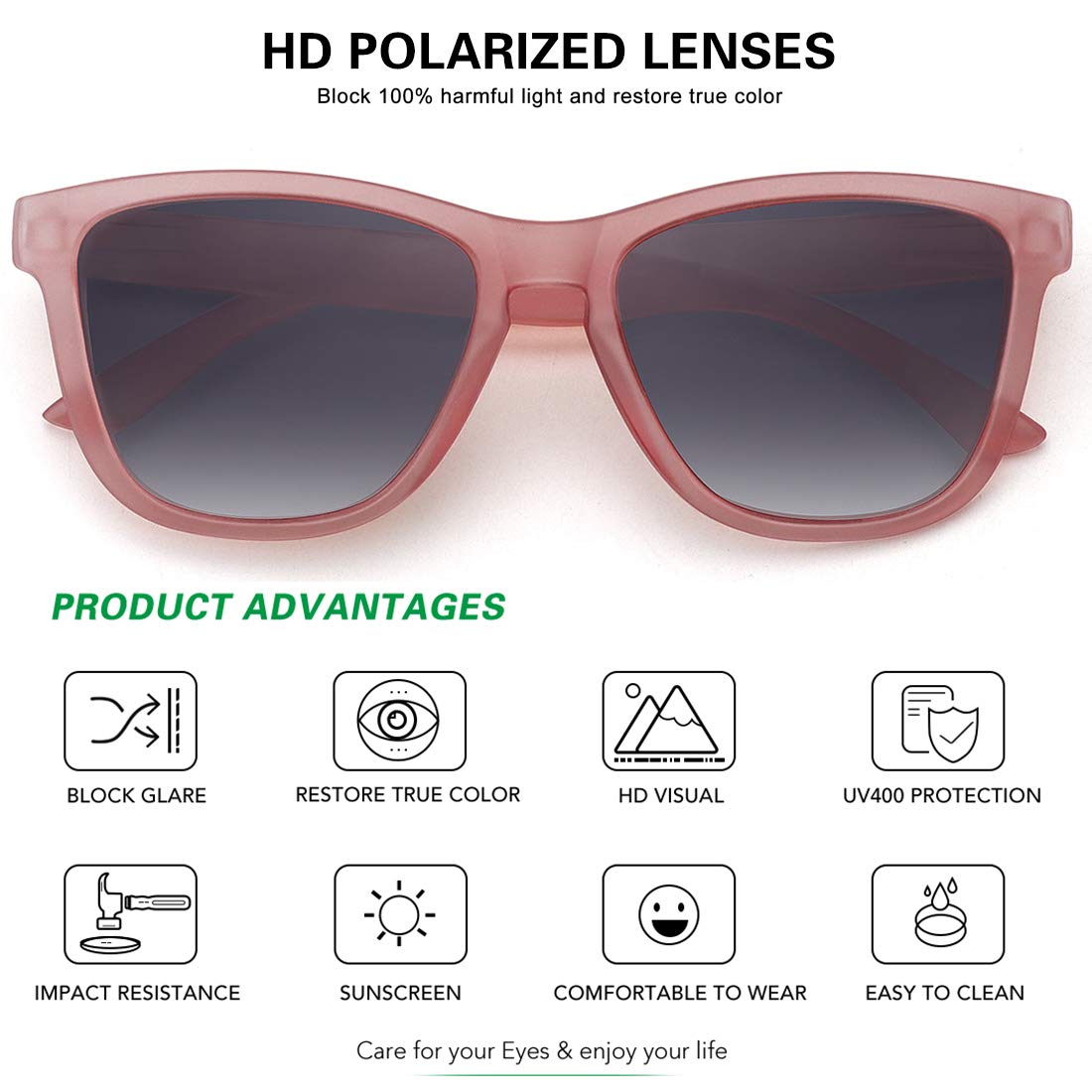 Foto 4 pulgar | Gafas De Sol Meetsun Polarized Classic Retro Pink Para Mujer Y Hombre - Venta Internacional.