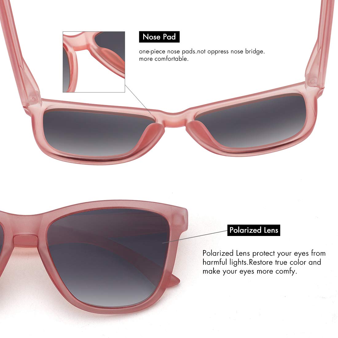 Foto 5 | Gafas De Sol Meetsun Polarized Classic Retro Pink Para Mujer Y Hombre - Venta Internacional.