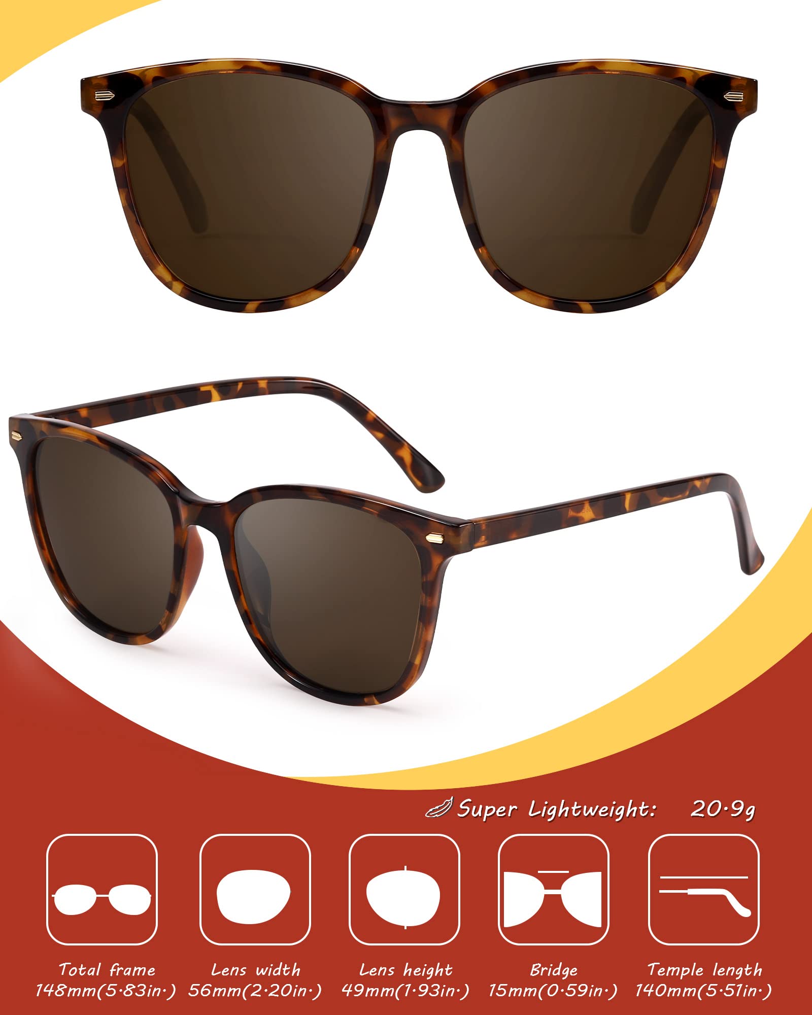 Foto 4 pulgar | Gafas De Sol Myiaur Polarizadas Cuadradas Con Espejo Para Mujer - Venta Internacional.