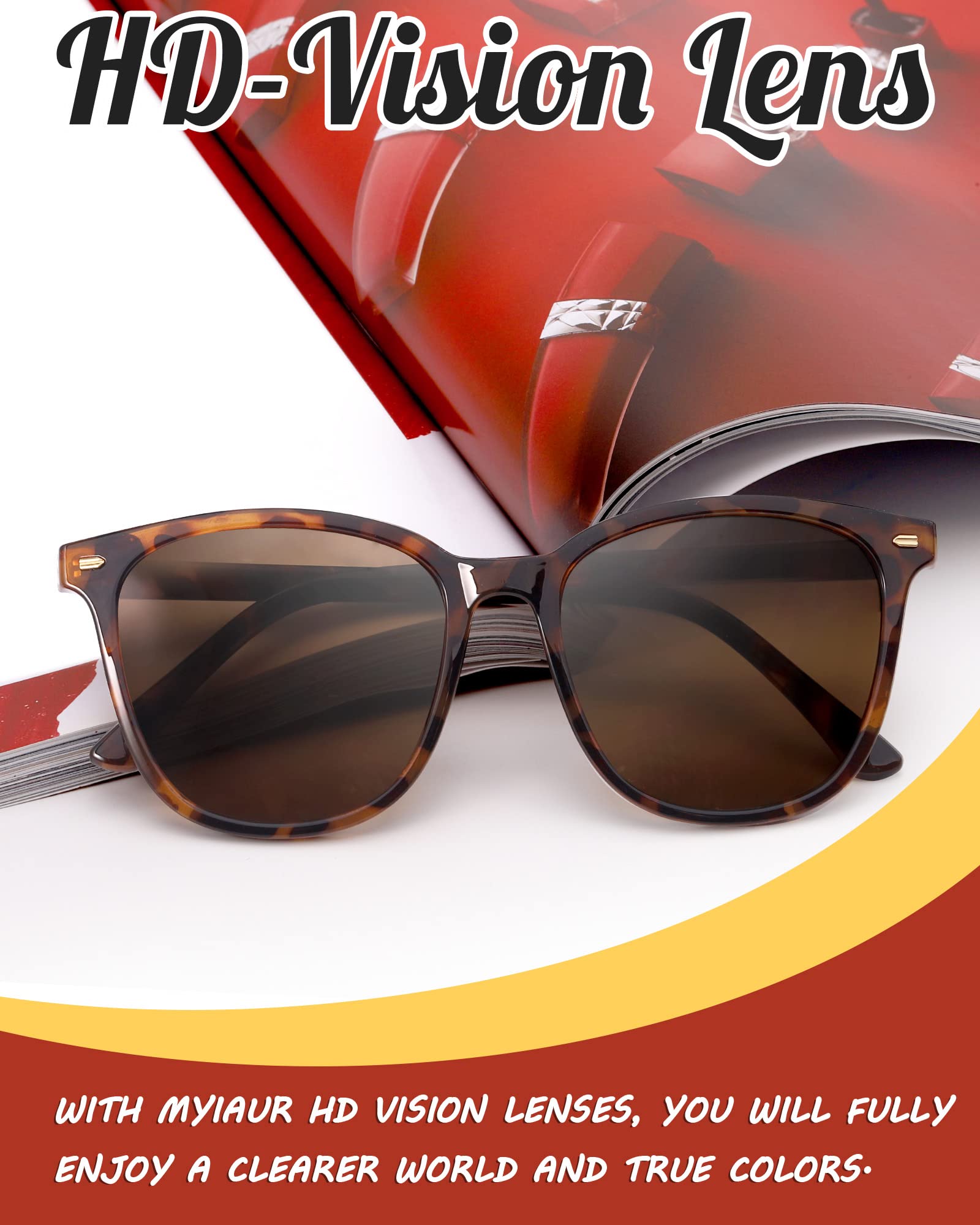 Foto 6 | Gafas De Sol Myiaur Polarizadas Cuadradas Con Espejo Para Mujer - Venta Internacional.
