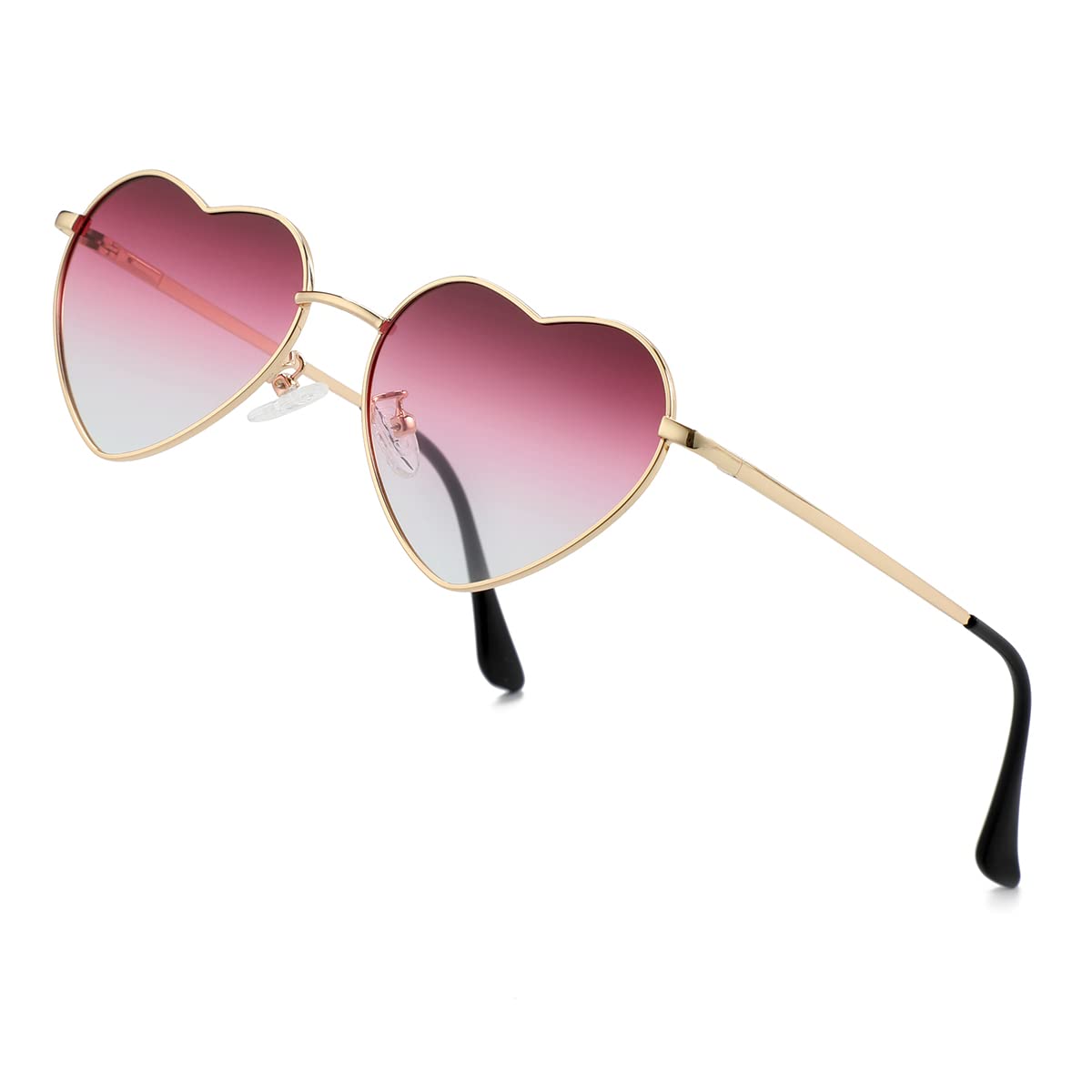 Foto 2 pulgar | Gafas De Sol Jovakit Polarized Heart Para Mujer Con Montura Dorada - Venta Internacional.