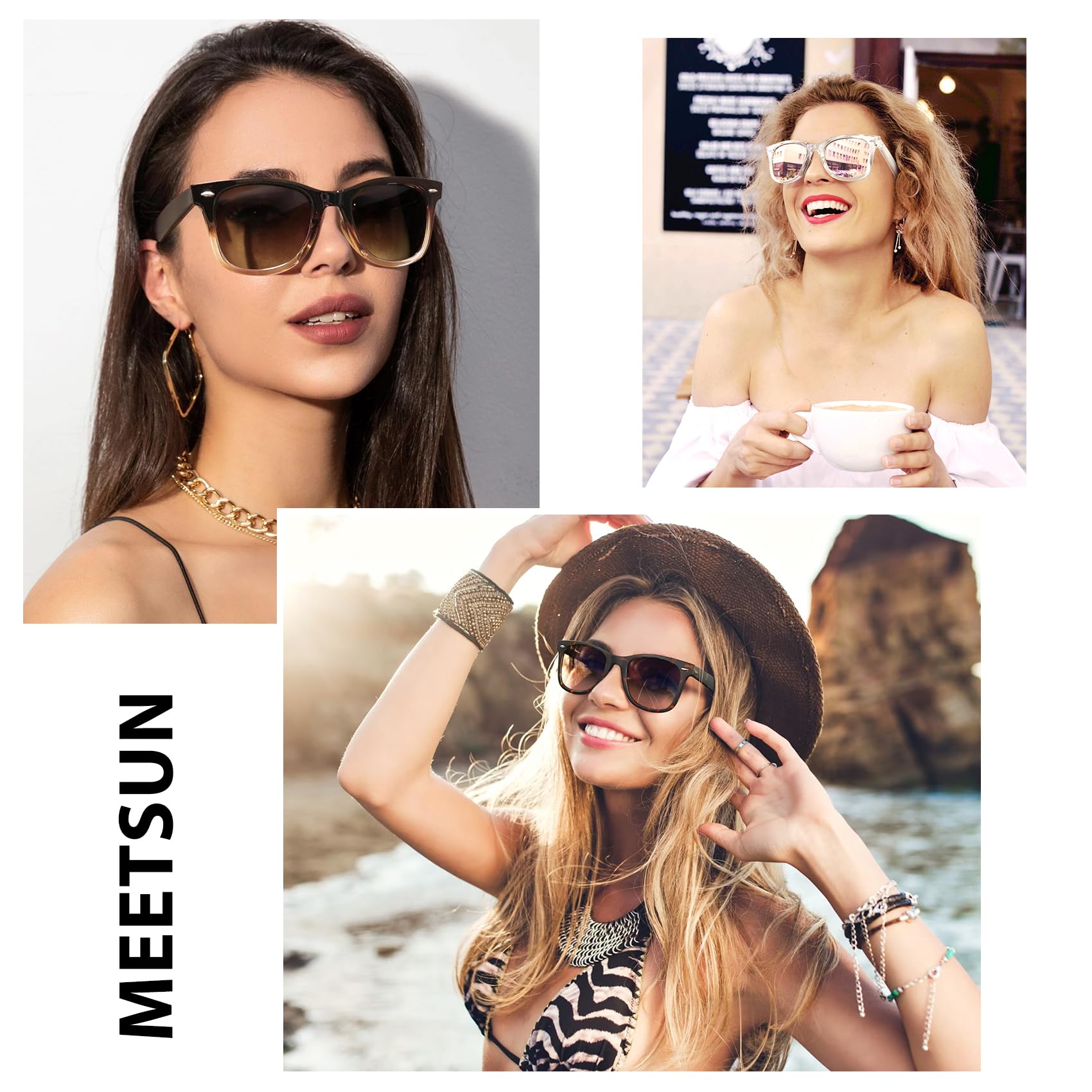 Foto 3 pulgar | Pack De 3 Gafas De Sol Meetsun Retro Polarizadas Para Mujer Y Hombre - Venta Internacional.
