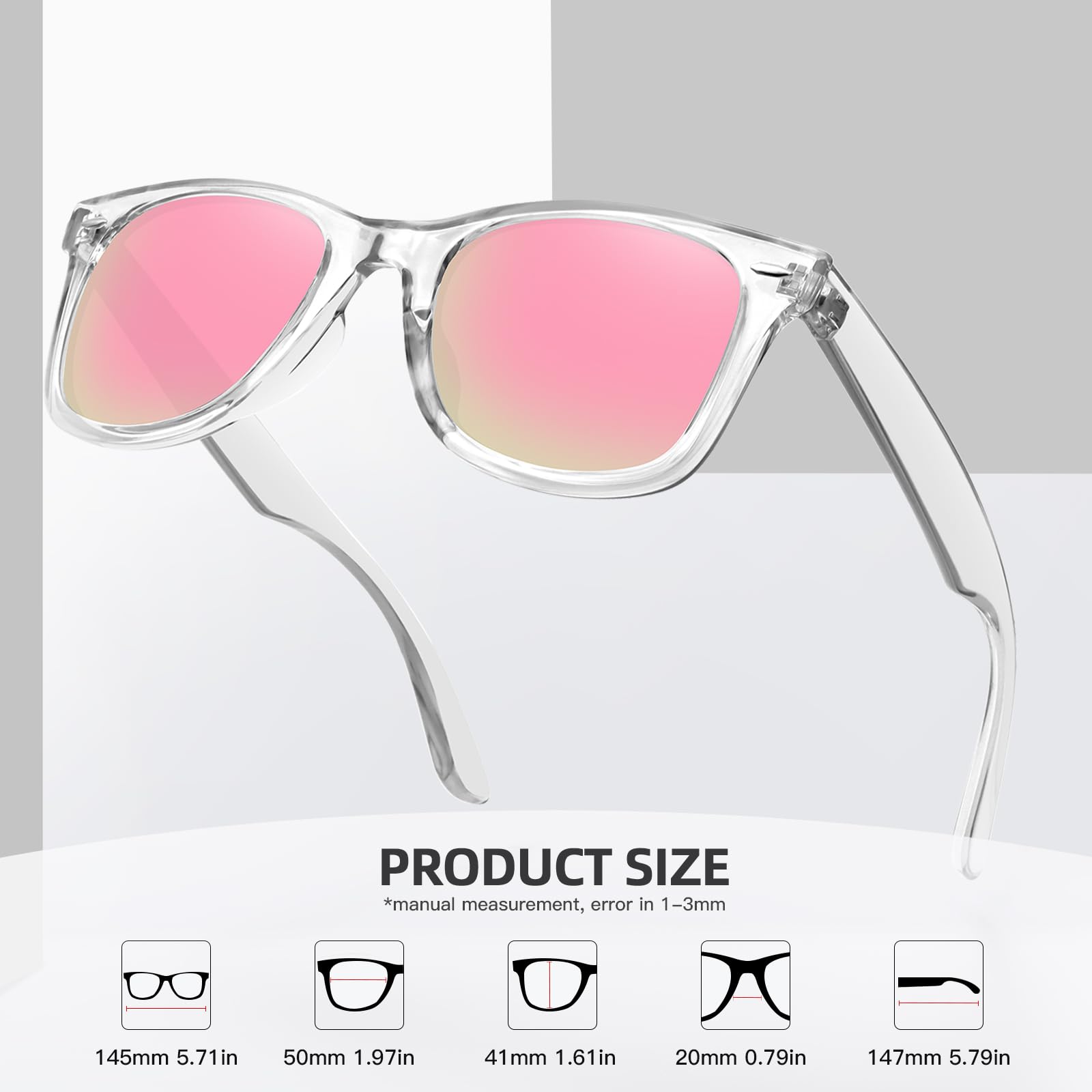 Foto 5 pulgar | Gafas De Sol Meetsun Classic Retro Square Polarizadas Uv400 - Venta Internacional.