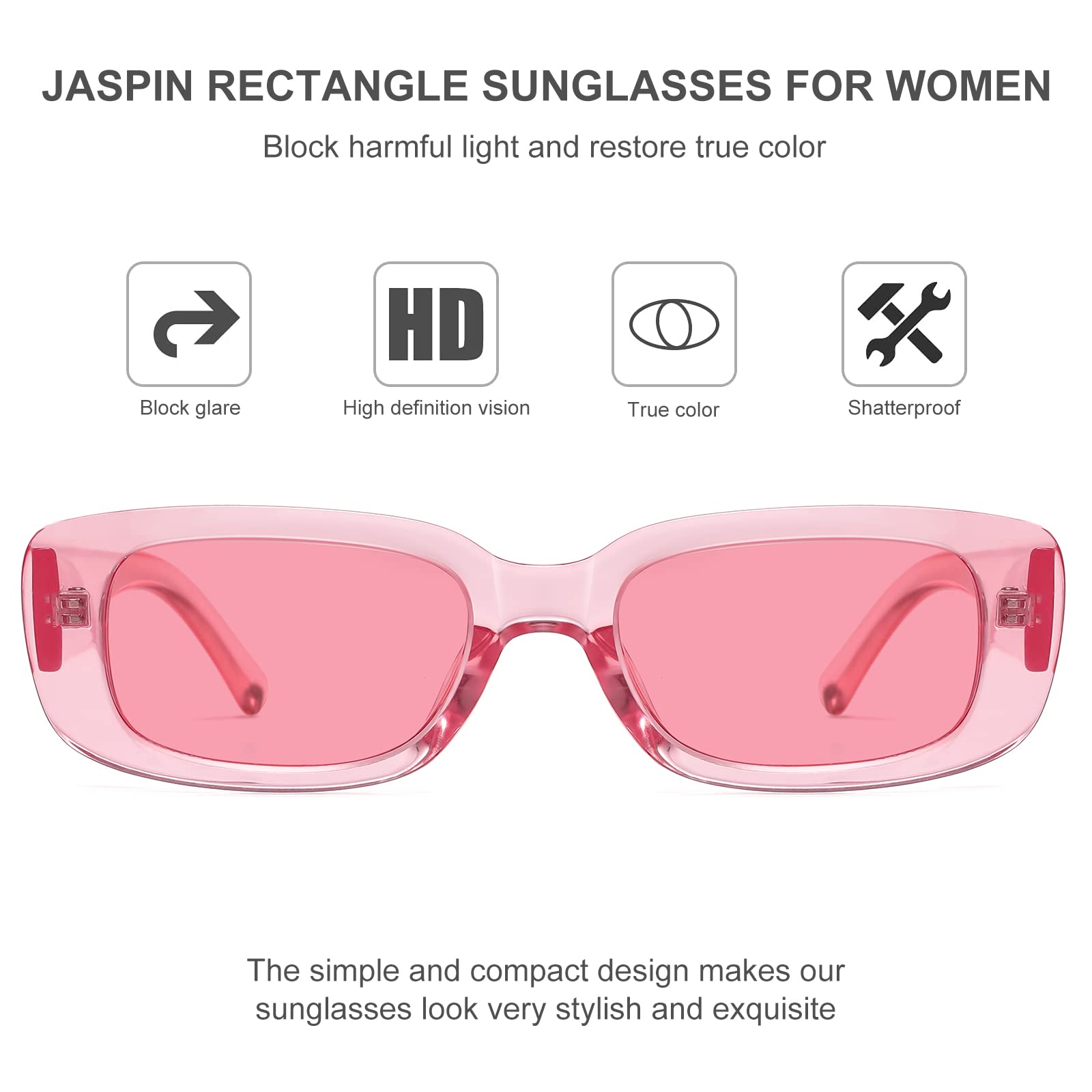 Foto 5 | Gafas De Sol Jaspin Y2k Rectangulares Uv400 Para Mujeres Y Hombres - Venta Internacional.