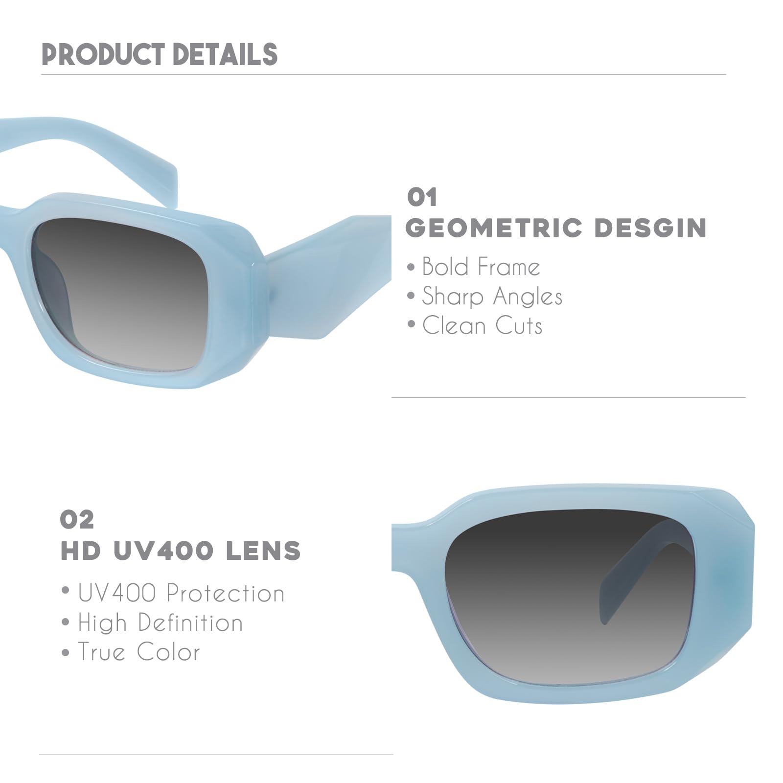 Foto 4 | Gafas De Sol Mosanana Retro Blue 58 Mm Con Protección Uv400 Para Mujer - Venta Internacional.