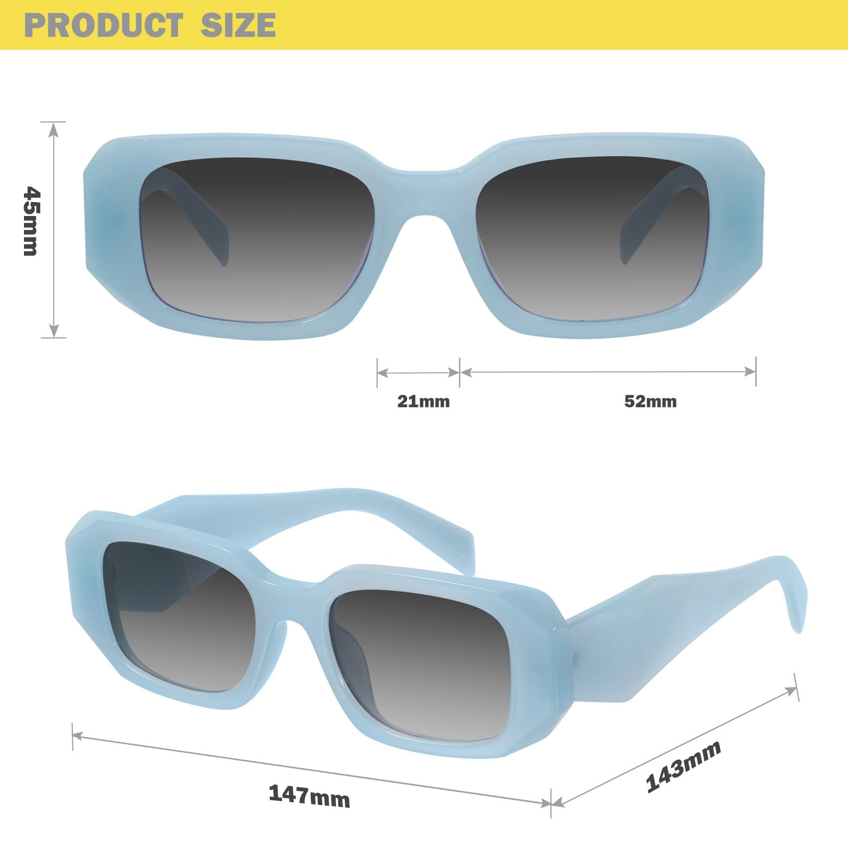 Foto 5 | Gafas De Sol Mosanana Retro Blue 58 Mm Con Protección Uv400 Para Mujer - Venta Internacional.