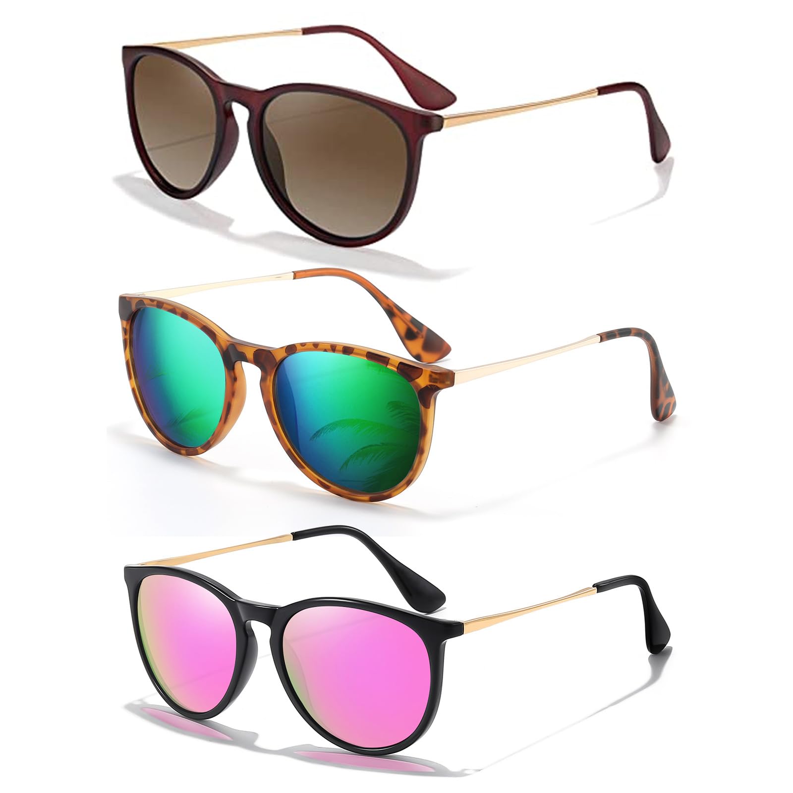Foto 1 | Gafas De Sol Chbp Polarizadas Con Protección Uv400  Retro  Redondas - Venta Internacional.