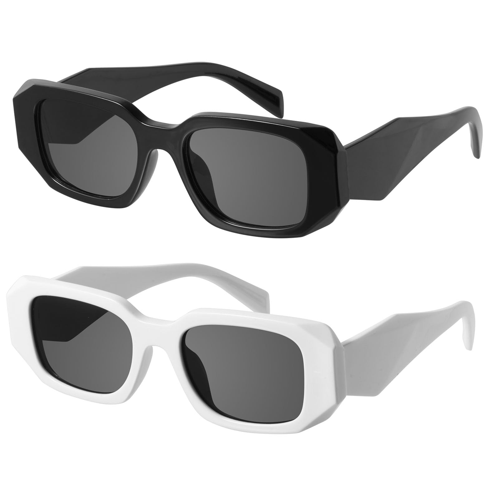 Foto 2 pulgar | Gafas De Sol Mosanana Trendy Rectangle Para Mujer Y Hombre  Paquete De 2 - Venta Internacional.
