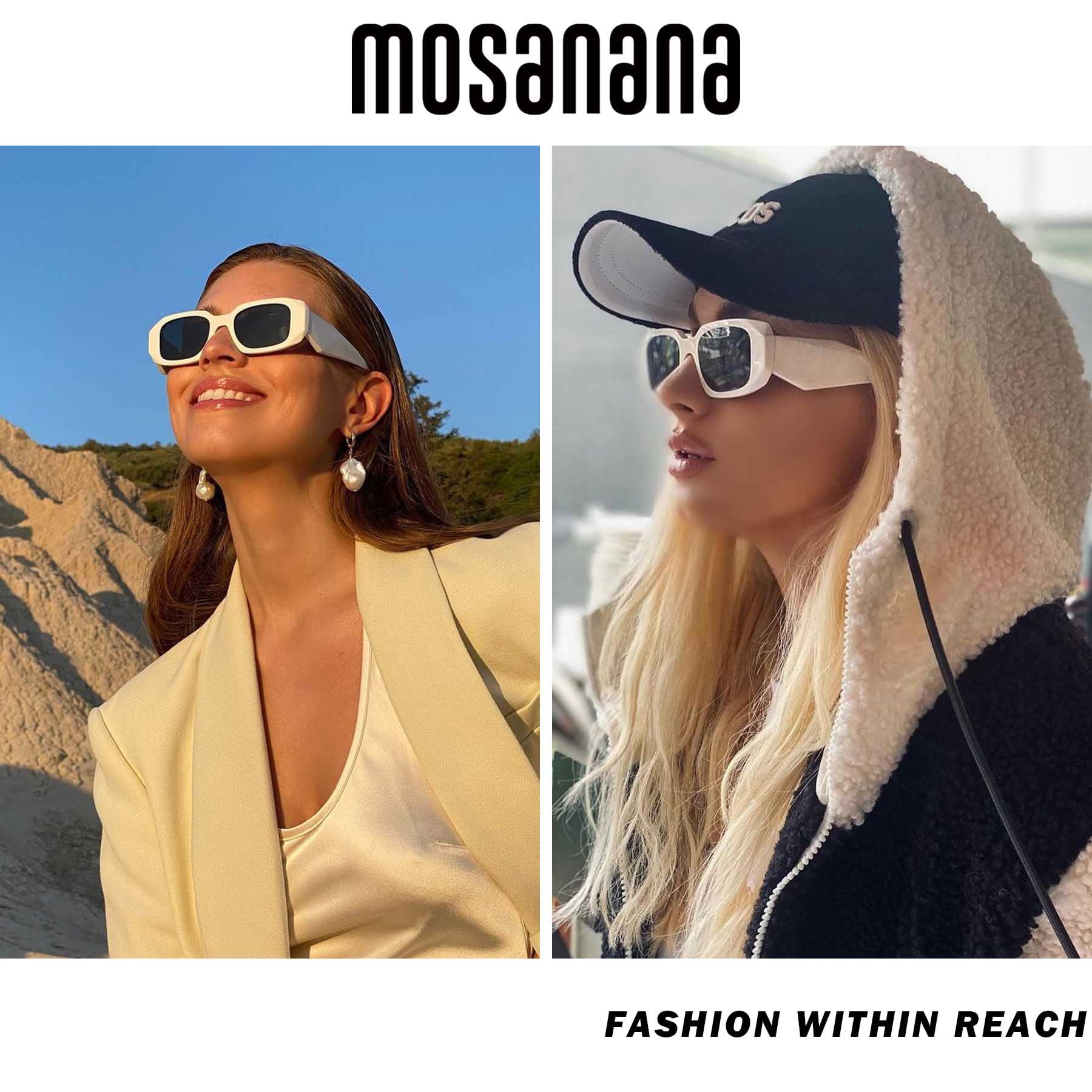 Foto 4 pulgar | Gafas De Sol Mosanana Trendy Rectangle Para Mujer Y Hombre  Paquete De 2 - Venta Internacional.