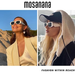 Foto 3 | Gafas De Sol Mosanana Trendy Rectangle Para Mujer Y Hombre Paquete De 2 - Venta Internacional.
