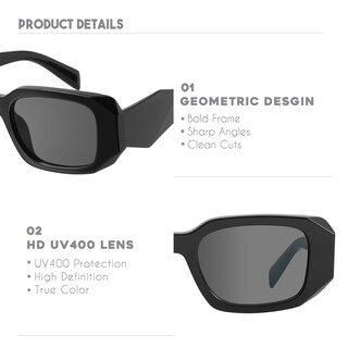 Foto 4 | Gafas De Sol Mosanana Trendy Rectangle Para Mujer Y Hombre Paquete De 2 - Venta Internacional.